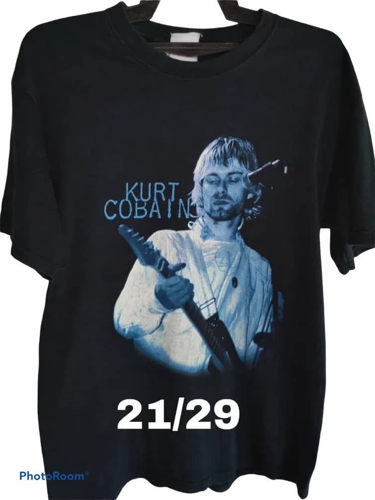 image of Band Tees x Nirvana Very Vintage Kurt Cobain Nirvana Band Tshirt / Grunge in Black (Size Large)