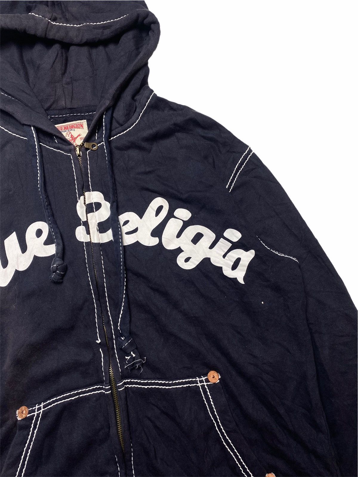 True Religion 2000s True Religion - OG Contrast Stitching Zip Hoodie Size US L / EU 52-54 / 3 - 6 Thumbnail