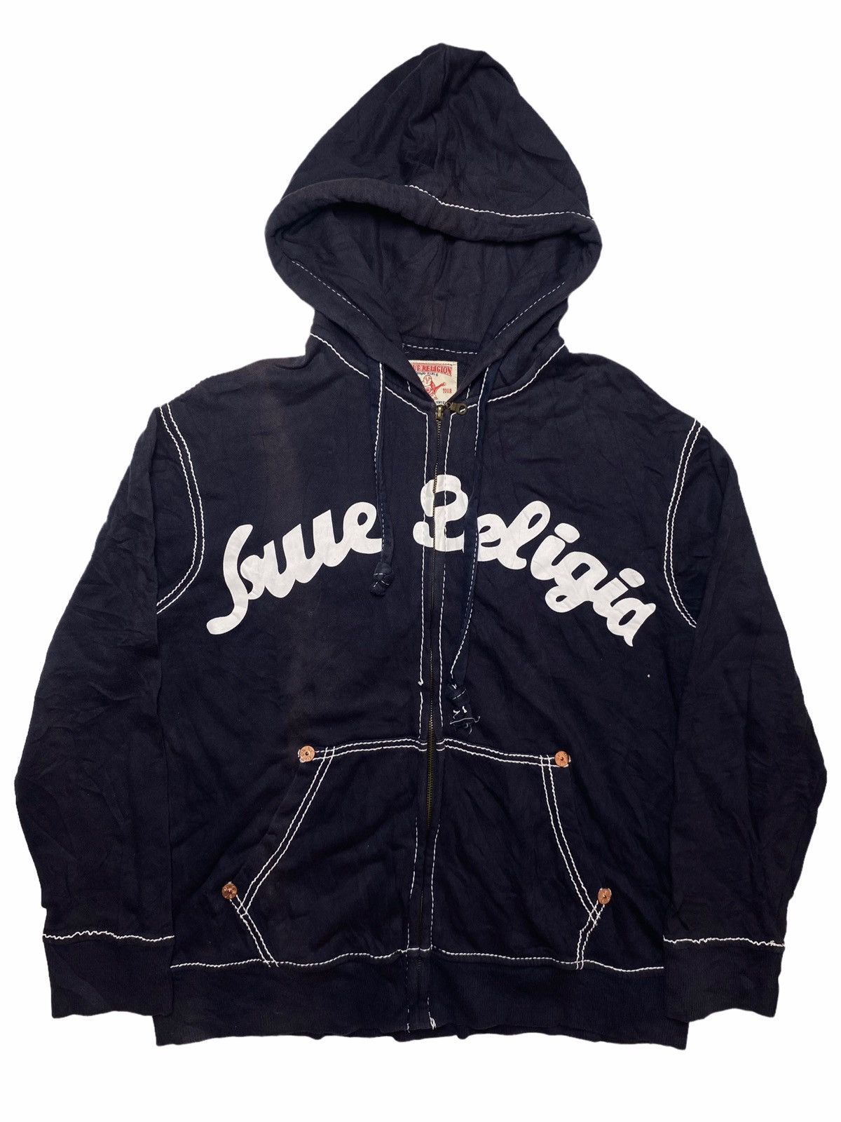 True Religion 2000s True Religion - OG Contrast Stitching Zip Hoodie Size US L / EU 52-54 / 3 - 1 Thumbnail