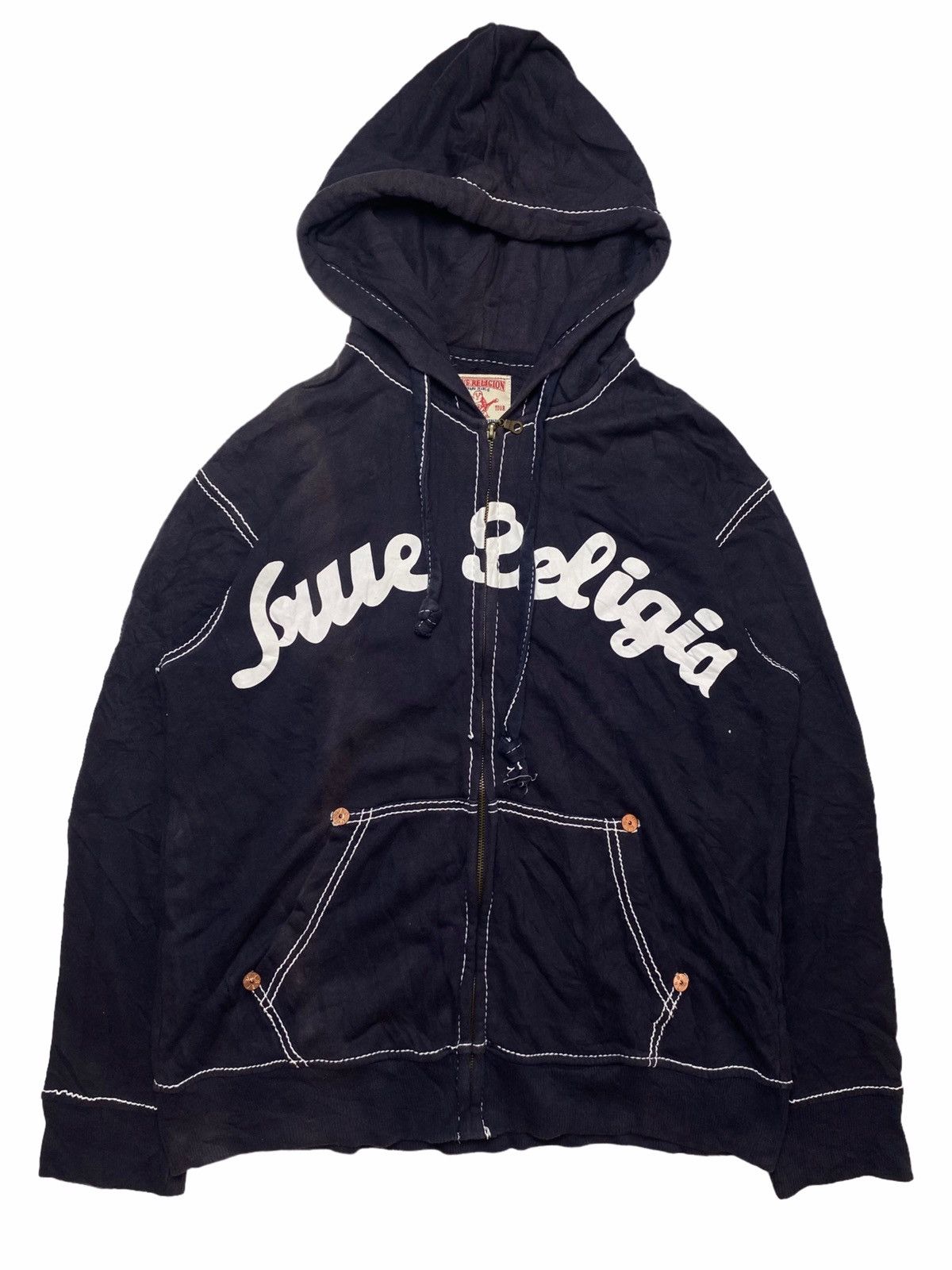 True Religion 2000s True Religion - OG Contrast Stitching Zip Hoodie Size US L / EU 52-54 / 3 - 2 Thumbnail