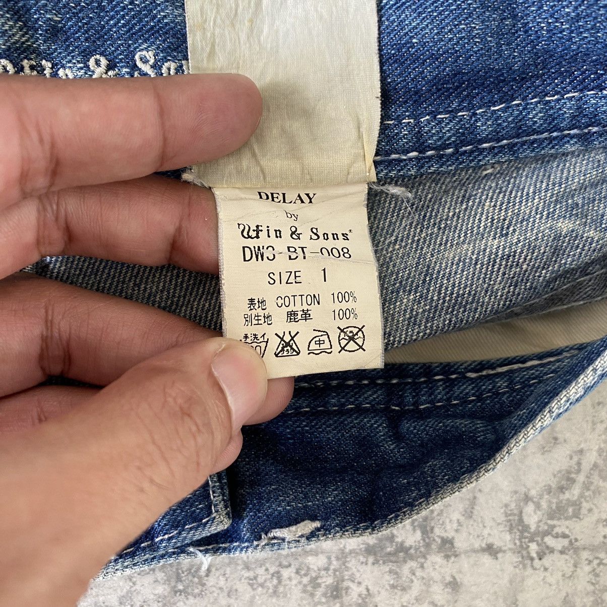 Vintage Ufin & Sons Made In Japan Faded Blue Distressed Flared Jeans Size US 31 - 16 Thumbnail
