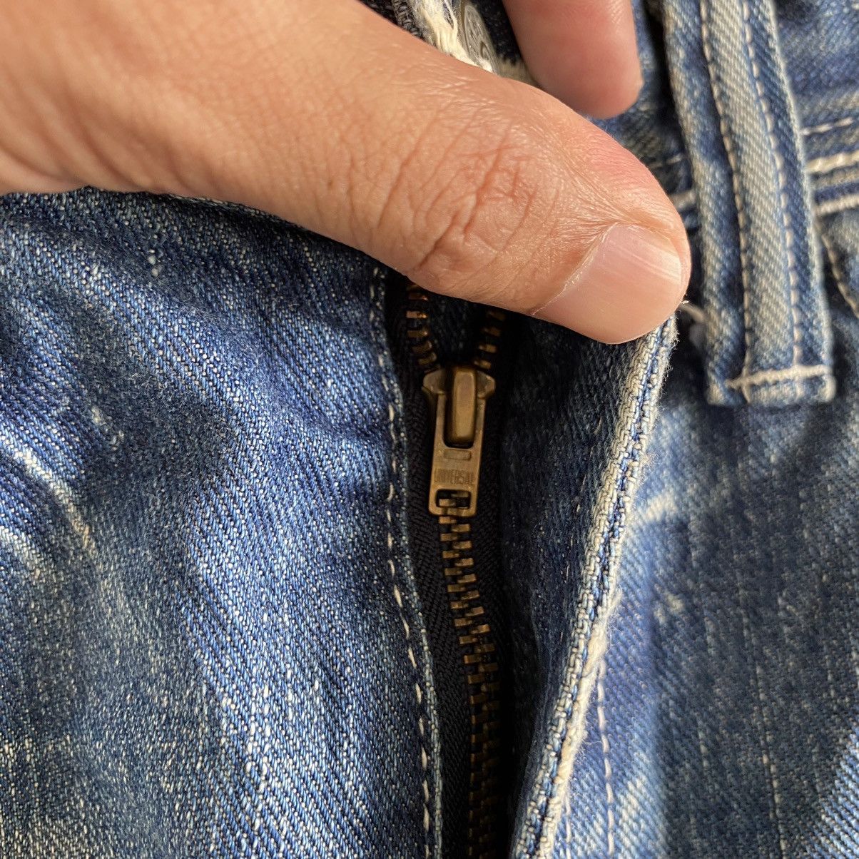 Vintage Ufin & Sons Made In Japan Faded Blue Distressed Flared Jeans Size US 31 - 7 Thumbnail