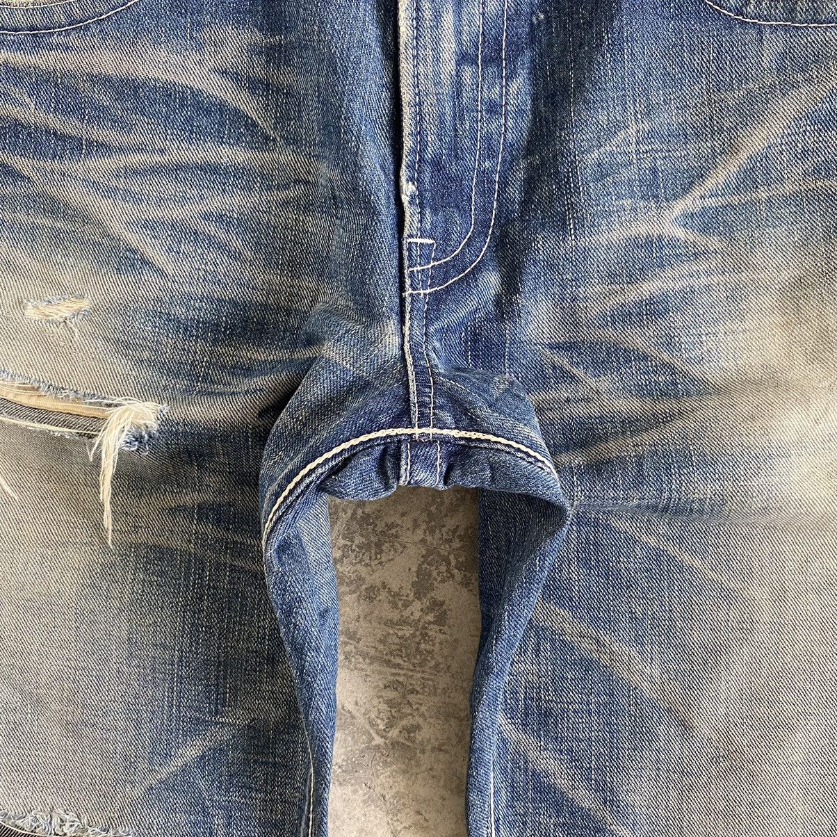 Vintage Ufin & Sons Made In Japan Faded Blue Distressed Flared Jeans Size US 31 - 8 Thumbnail