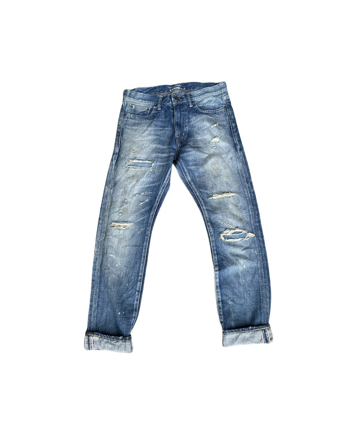 Japanese Brand Glamb Japan Selvedge Aging Distressed Rework Denim Size US 32 / EU 48 - 3 Thumbnail