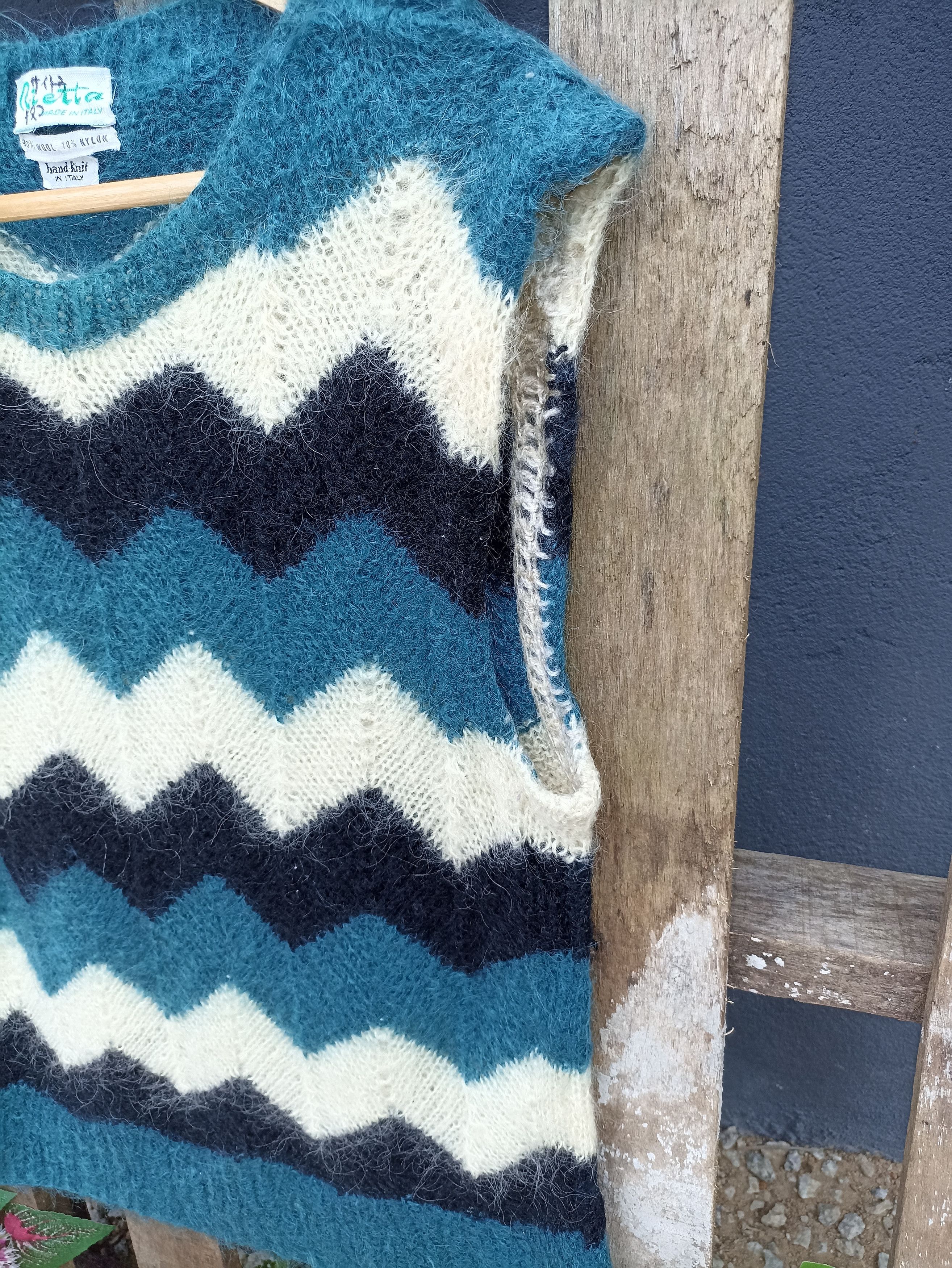 Designer × Japanese Brand × Vintage Vintage Rietta Hand Knit Mohair Sleeveless Size M / US 6-8 / IT 42-44 - 2 Thumbnail
