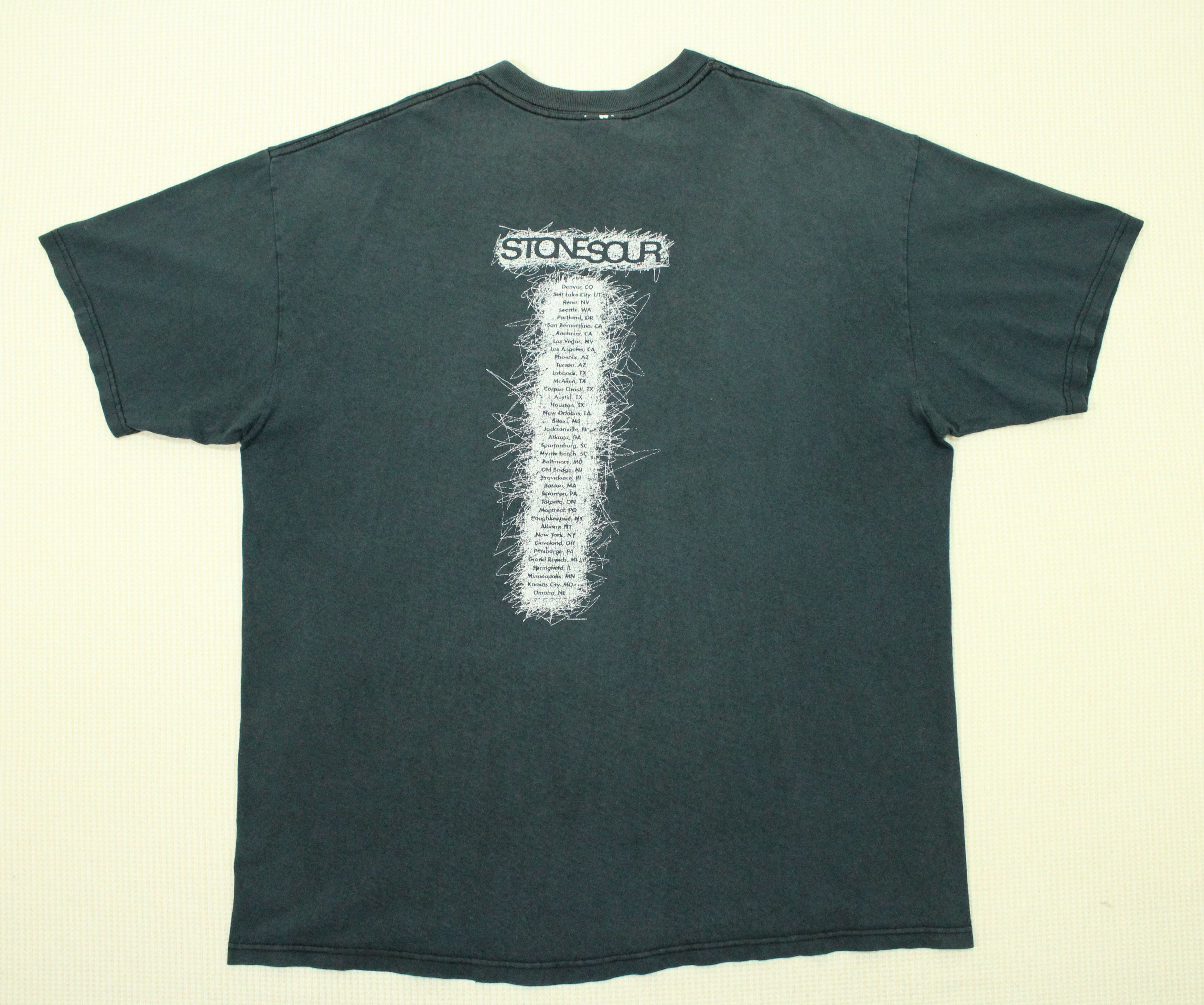 Band Tees Vintage STONE SOUR T Shirt Distressed Slipknot Size US XL / EU 56 / 4 - 5 Thumbnail