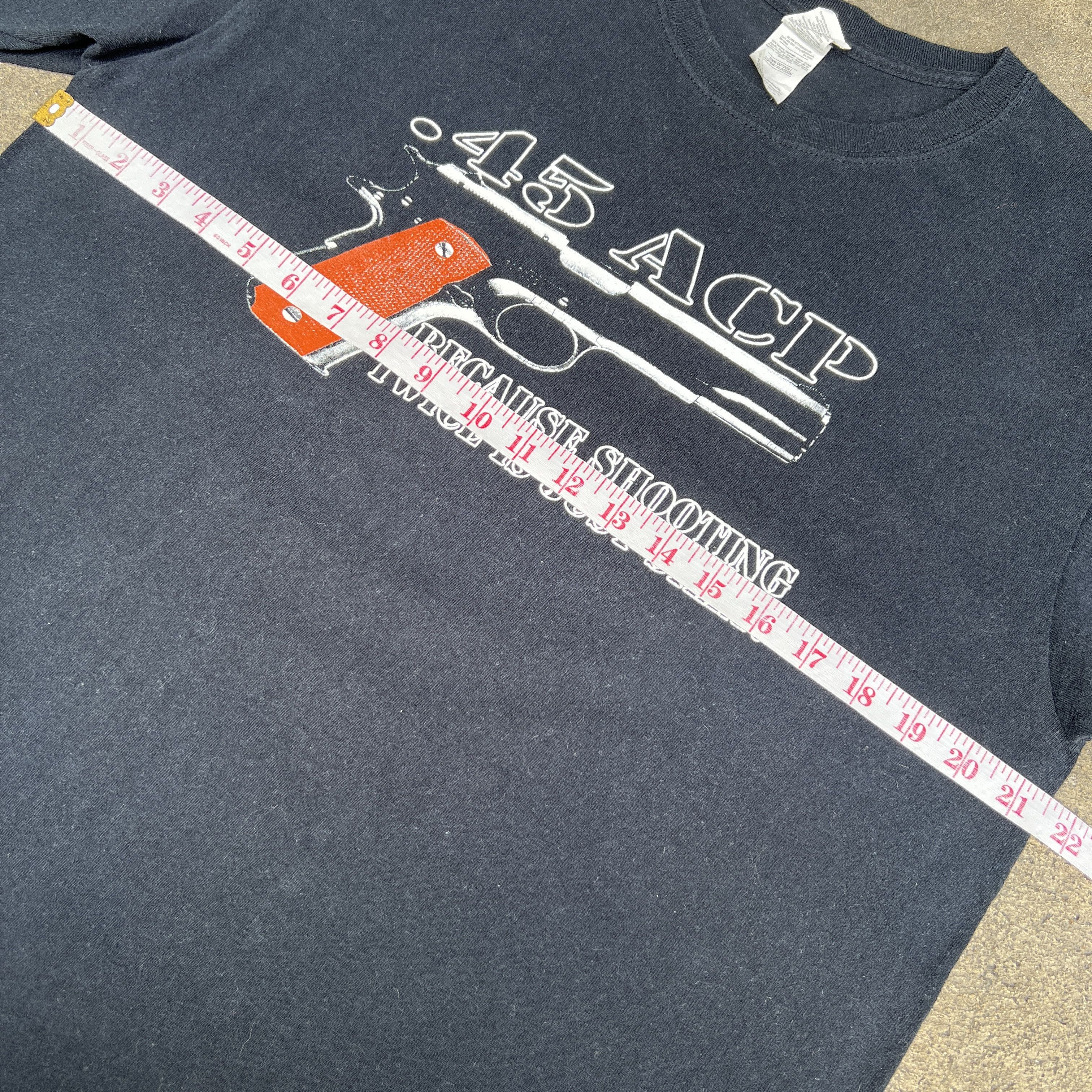 Vintage Vintage .45 ACP gun Promo Tee Shirt 911 glock Colt pistol Size US L / EU 52-54 / 3 - 7 Thumbnail