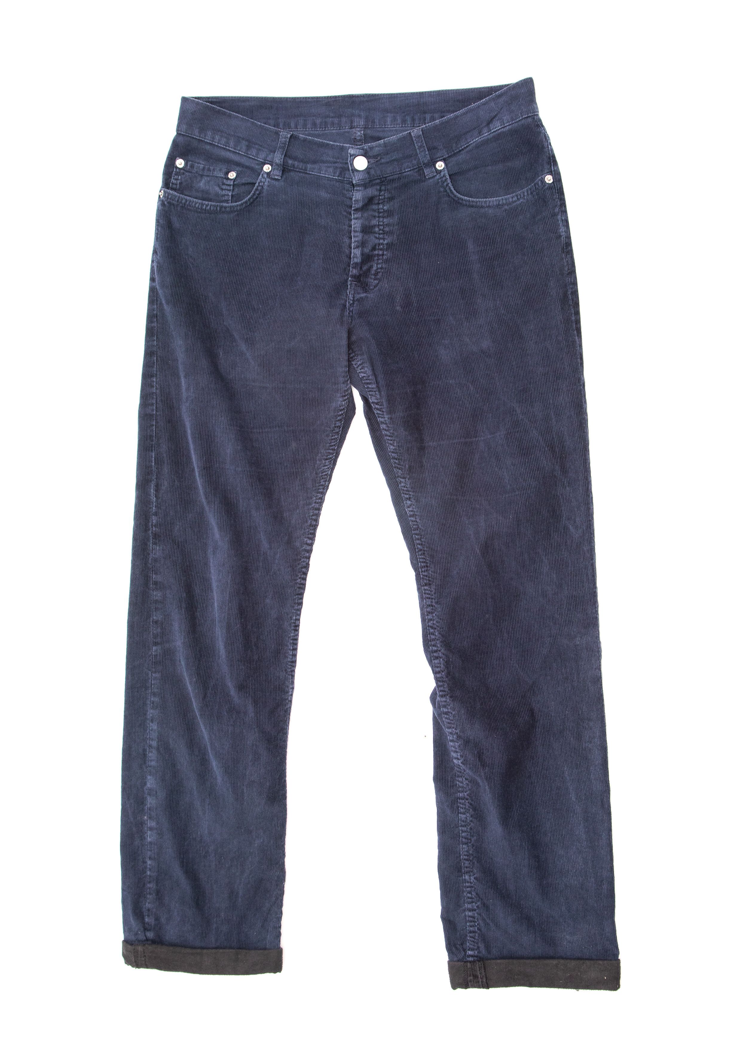 Helmut Lang HELMUT LANG NY Double Cuff Corduroy Pants Navy / Black Size US 33 - 4 Thumbnail