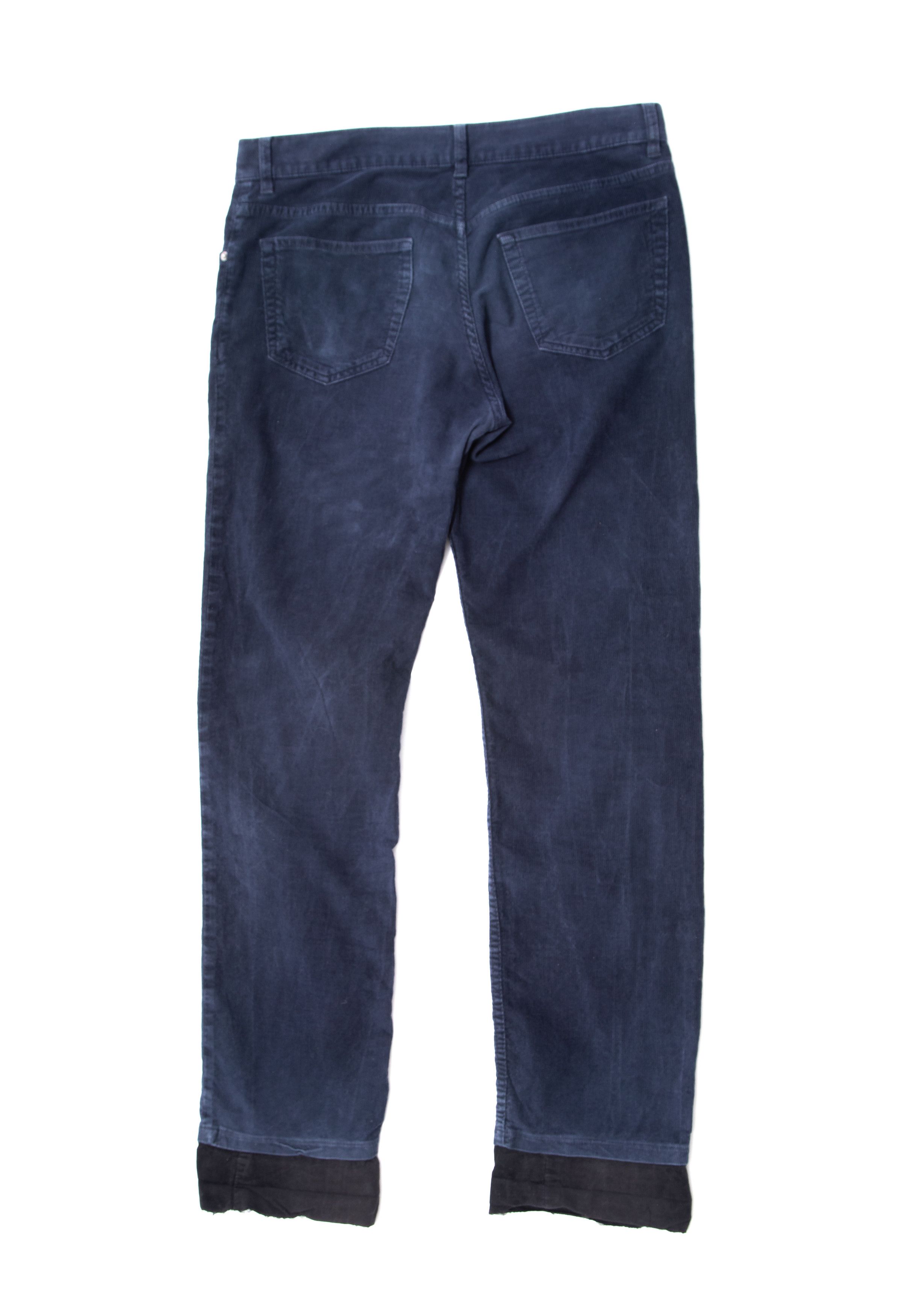 Helmut Lang HELMUT LANG NY Double Cuff Corduroy Pants Navy / Black Size US 33 - 2 Thumbnail