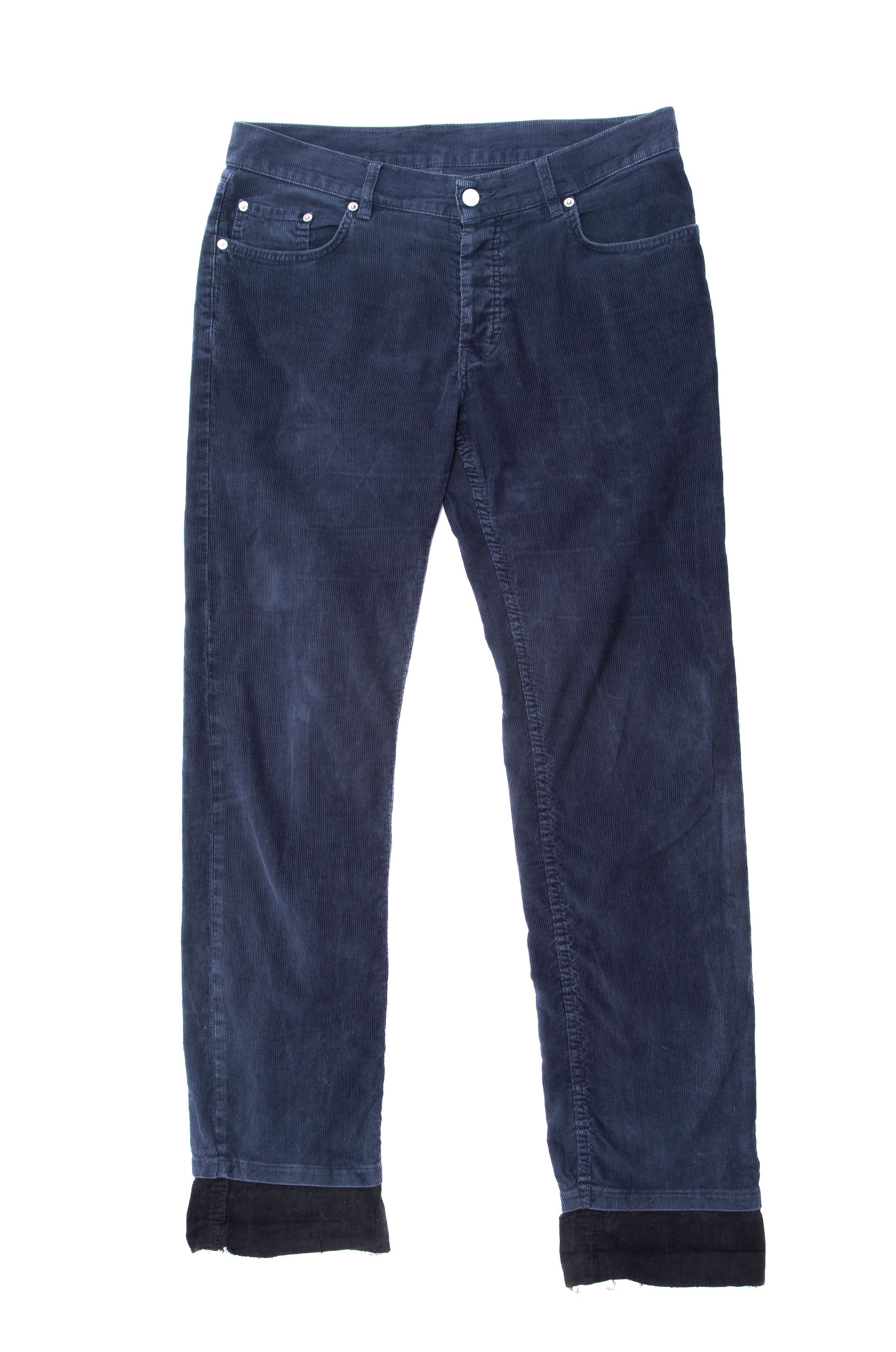 Helmut Lang HELMUT LANG NY Double Cuff Corduroy Pants Navy / Black Size US 33 - 1 Thumbnail