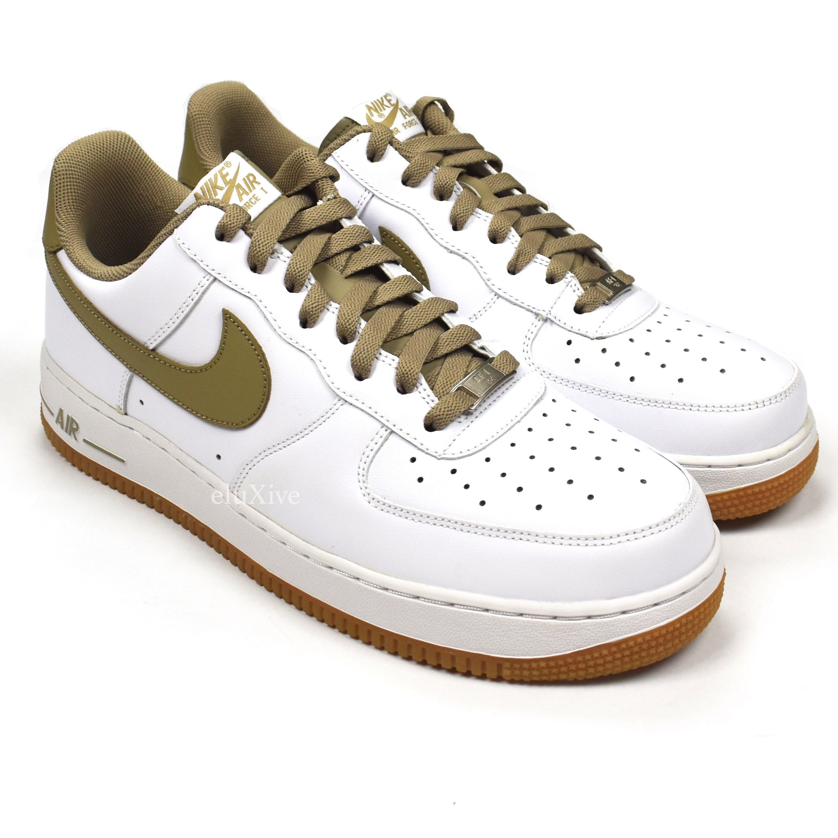 Nike air force 1 white and khaki hotsell