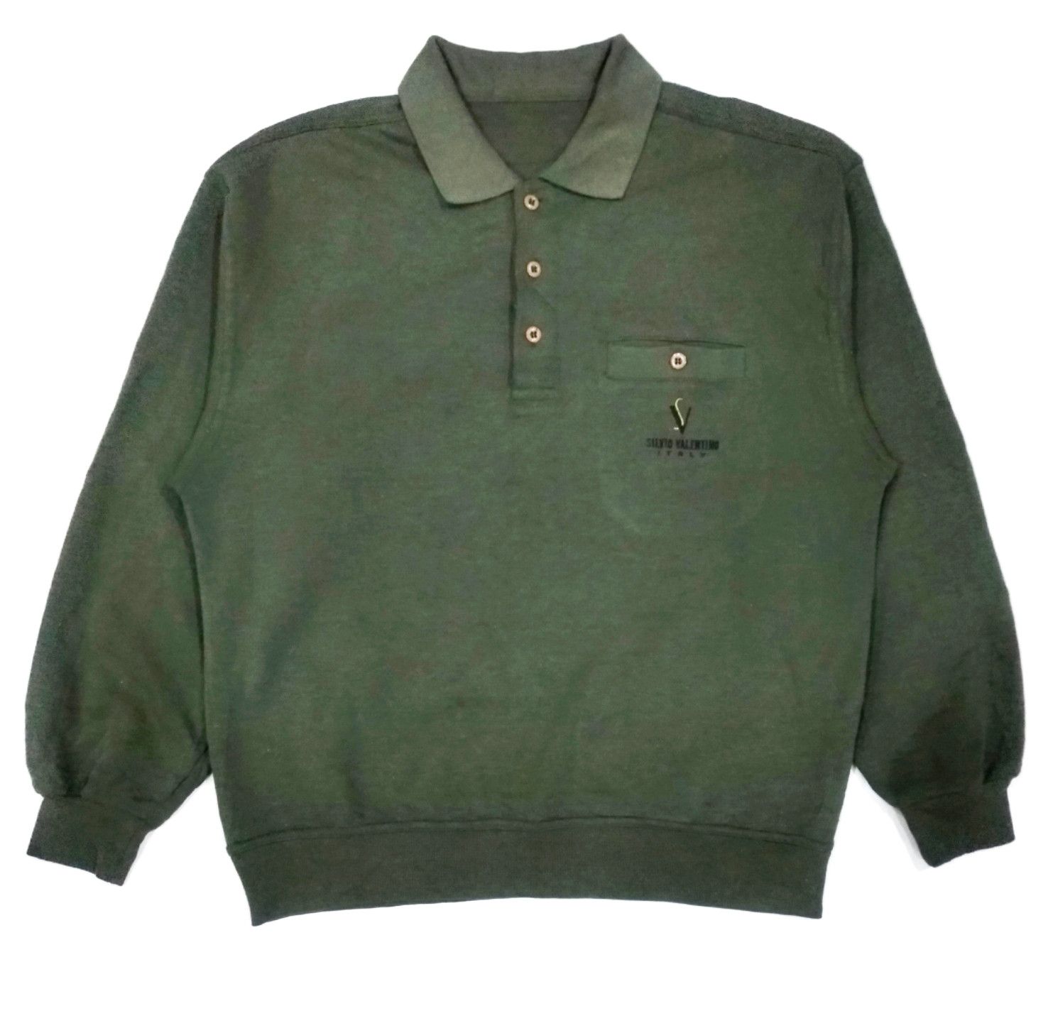 Designer × Valentino RARE! VTG SILVIO VALENTINO LOGO SPELL OUT PULLOVER Size US M / EU 48-50 / 2 - 1 Thumbnail