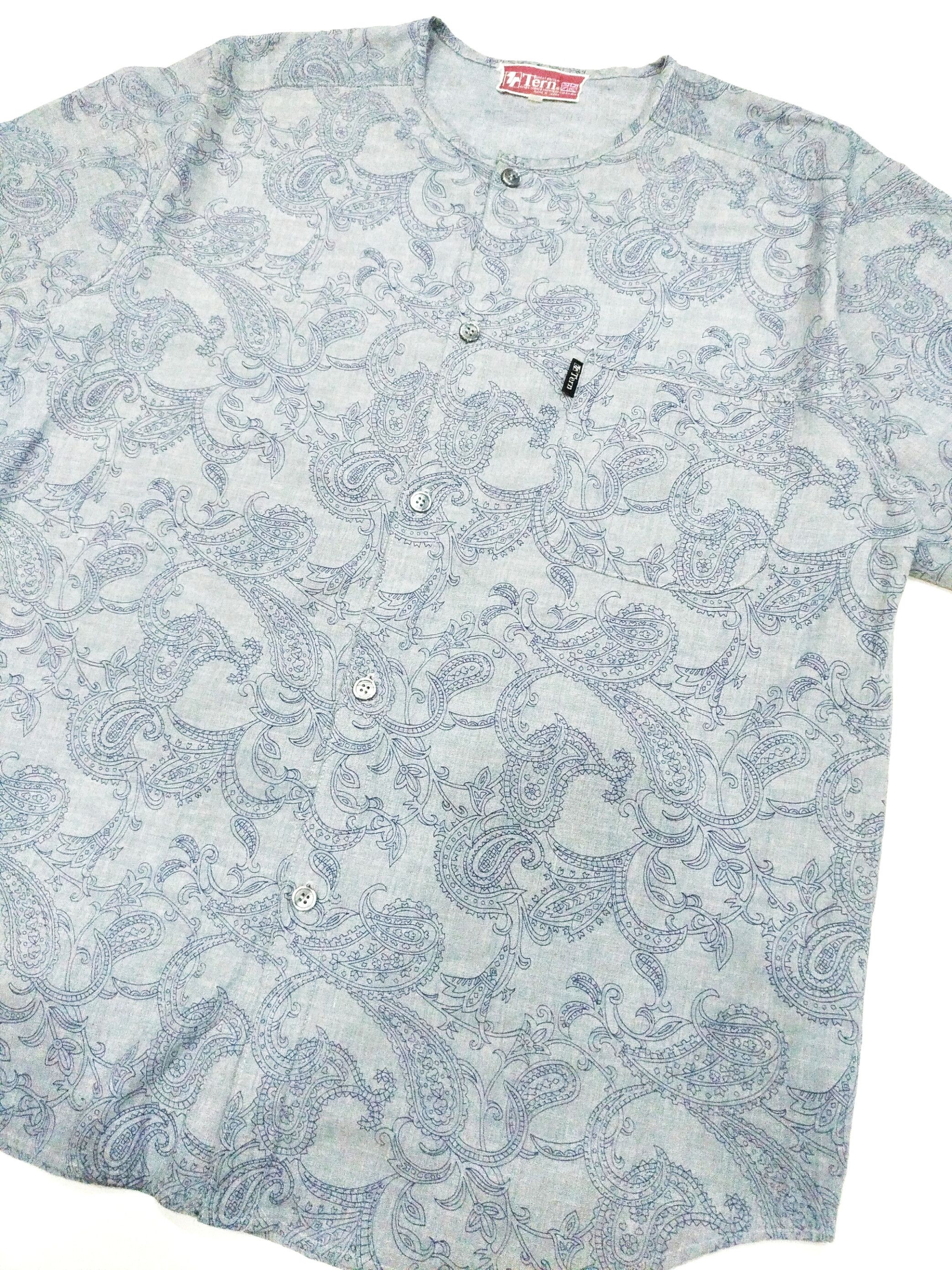 Designer RARE! VTG BRITISH TERN PAISLEY JERSEY BUTTON UP SHIRT Size US M / EU 48-50 / 2 - 4 Thumbnail