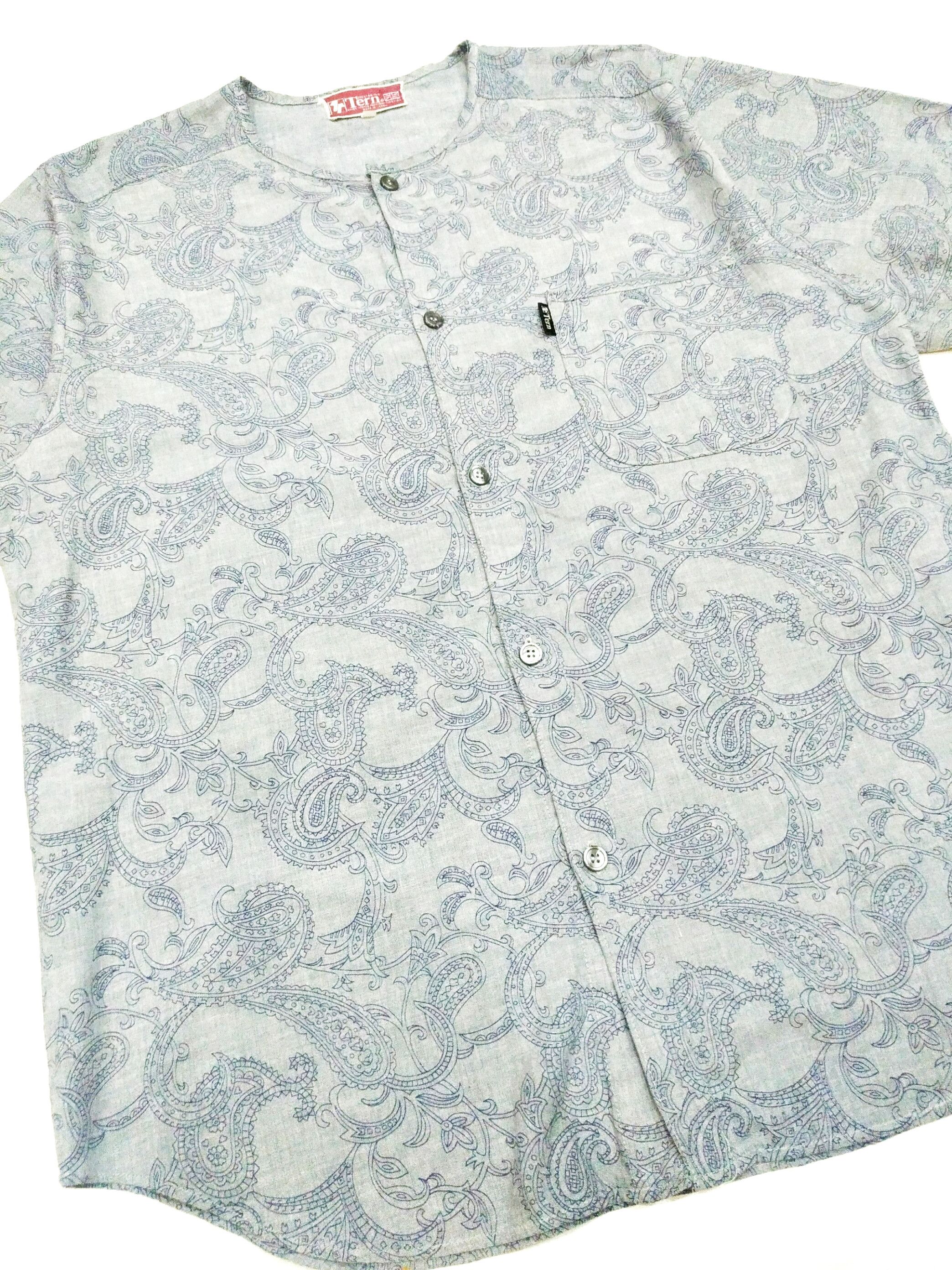 Designer RARE! VTG BRITISH TERN PAISLEY JERSEY BUTTON UP SHIRT Size US M / EU 48-50 / 2 - 5 Thumbnail