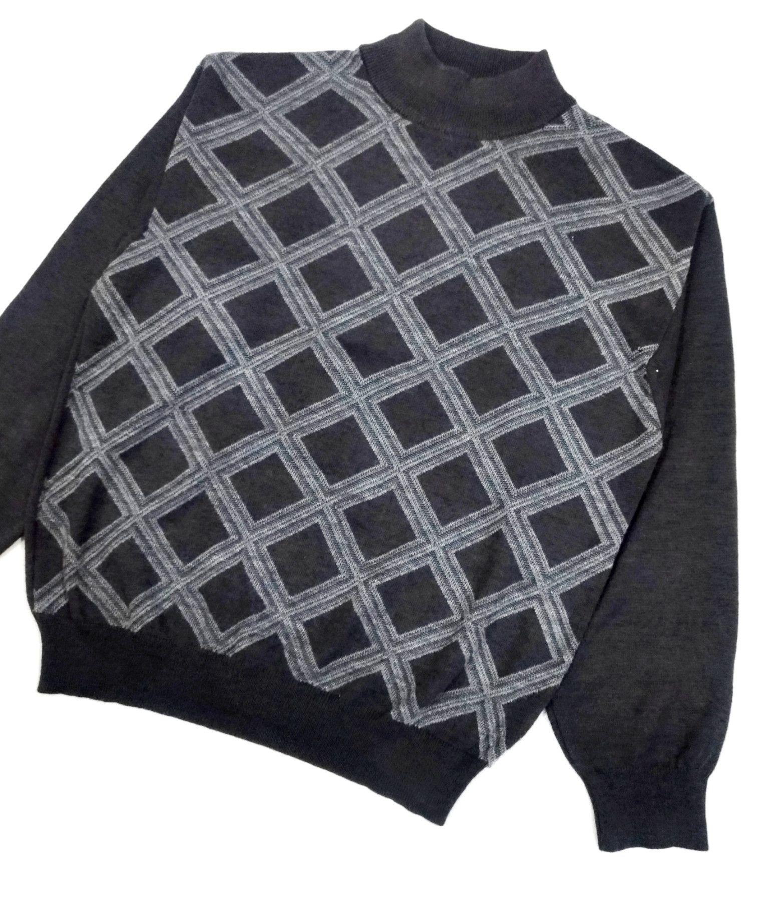 Designer × MCM RARE! VTG MCM LEGERE DIAMOND ARGYLE TURTLENECK Size US M / EU 48-50 / 2 - 2 Thumbnail