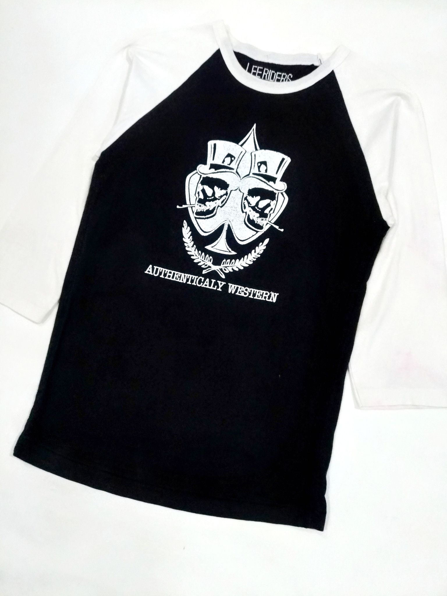 Lee RARE! LEE RIDERS ROCKABILLY SKULLS RAGLAN TEE Size US S / EU 44-46 / 1 - 2 Thumbnail