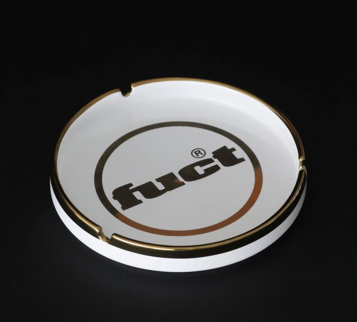 FUCT FUCT LARGE CIRCLE LOGO CERAMIC ASH TRAY - GOLD / WHITE Size ONE SIZE - 3 Thumbnail