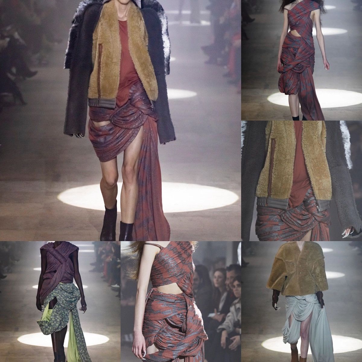 image of Rick Owens Draped Double Slit Skirt Eu40 in Black, Women's (Size 26)