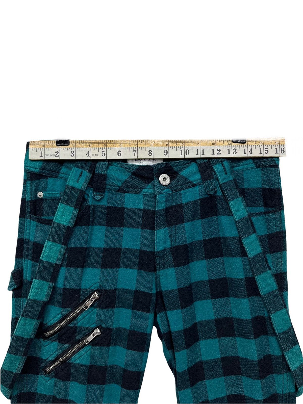 Japanese Brand 🔥Punk Zipper Bondage Suspender Tartan Plaid Pants Size US 30 / EU 46 - 8 Thumbnail