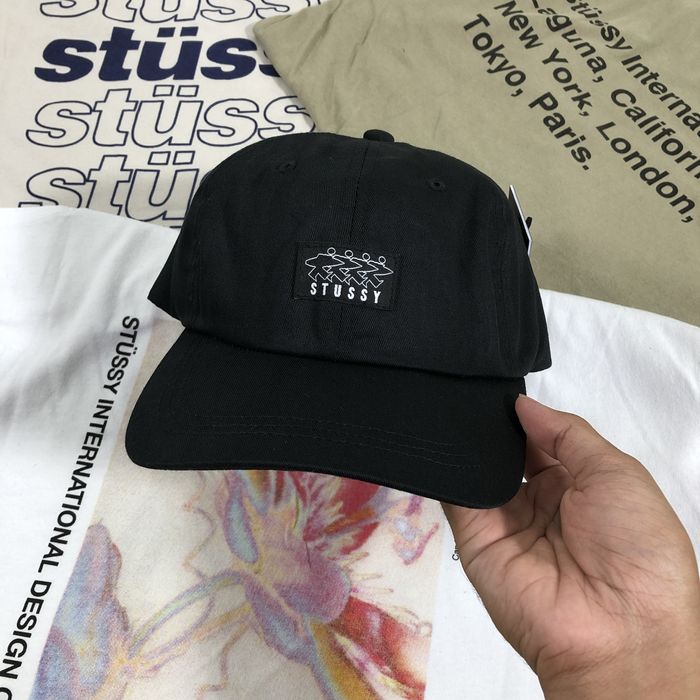 Stussy RARE Stussy Man Surf Logo Cap Hat Black | Grailed