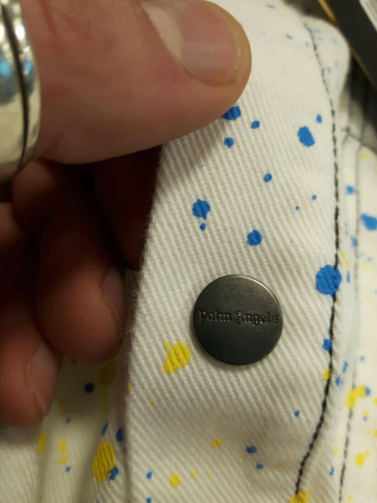 Palm Angels Y8 Painted All Over Shirt in Off White Size US L / EU 52-54 / 3 - 6 Thumbnail