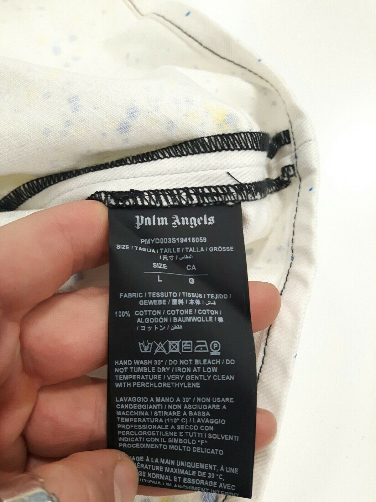 Palm Angels Y8 Painted All Over Shirt in Off White Size US L / EU 52-54 / 3 - 7 Thumbnail
