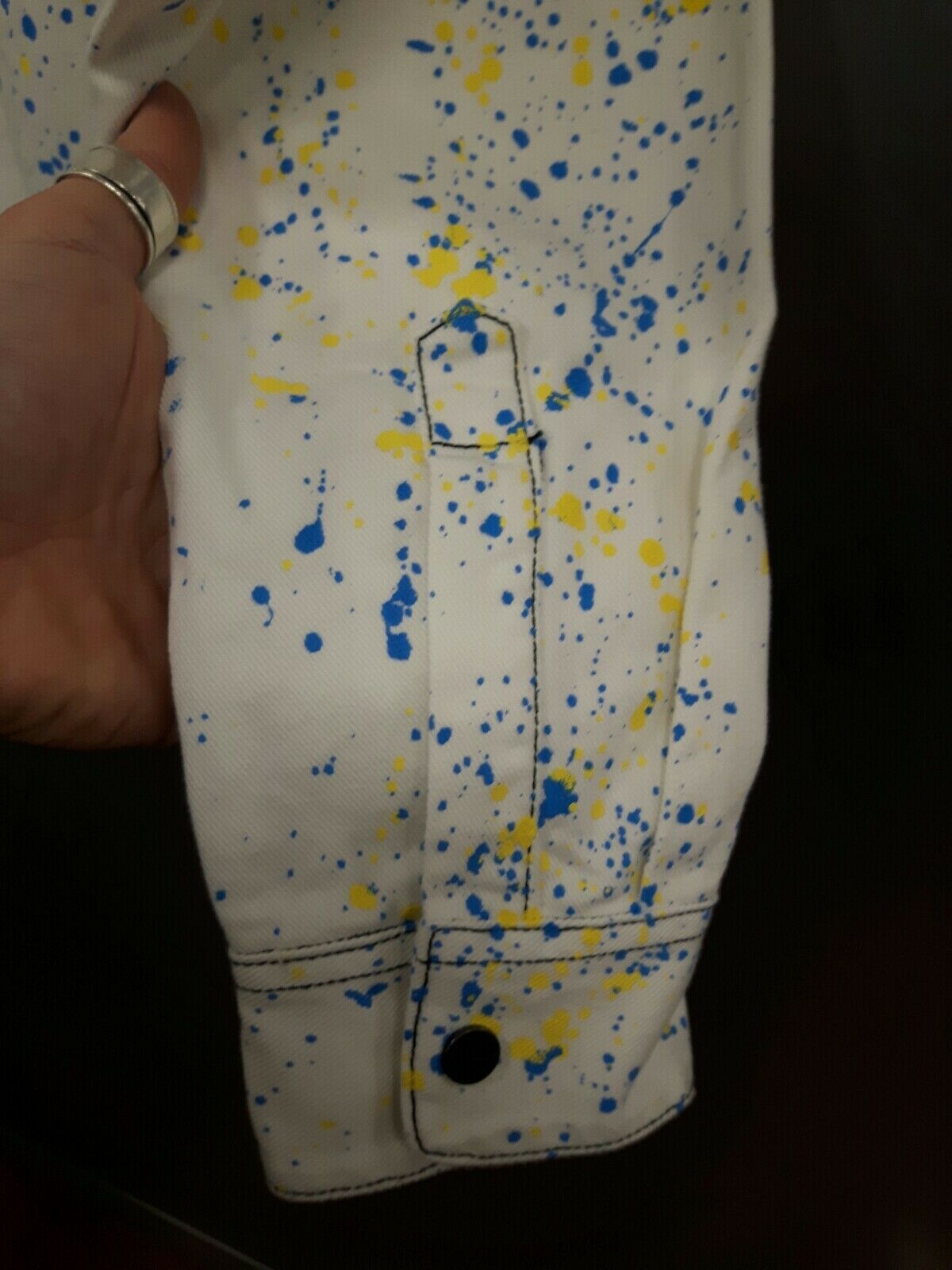Palm Angels Y8 Painted All Over Shirt in Off White Size US L / EU 52-54 / 3 - 11 Thumbnail