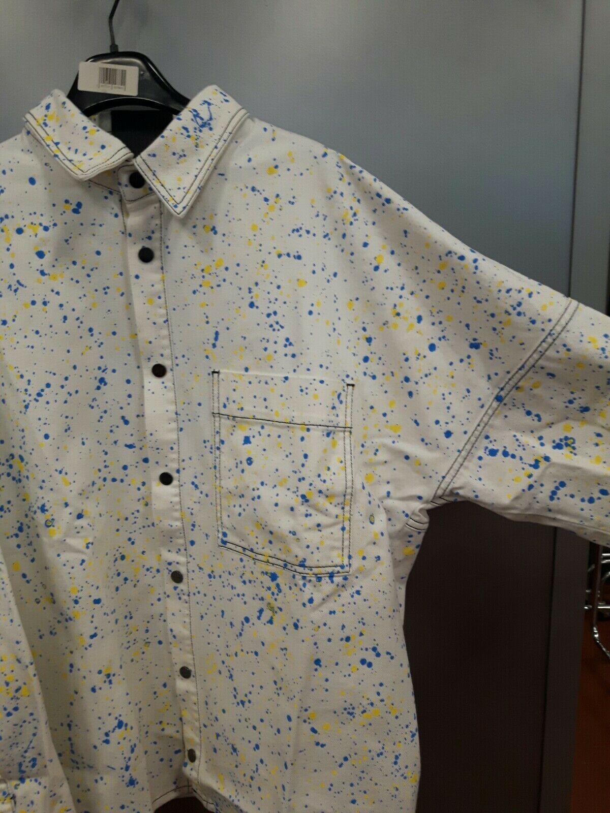 Palm Angels Y8 Painted All Over Shirt in Off White Size US L / EU 52-54 / 3 - 10 Thumbnail
