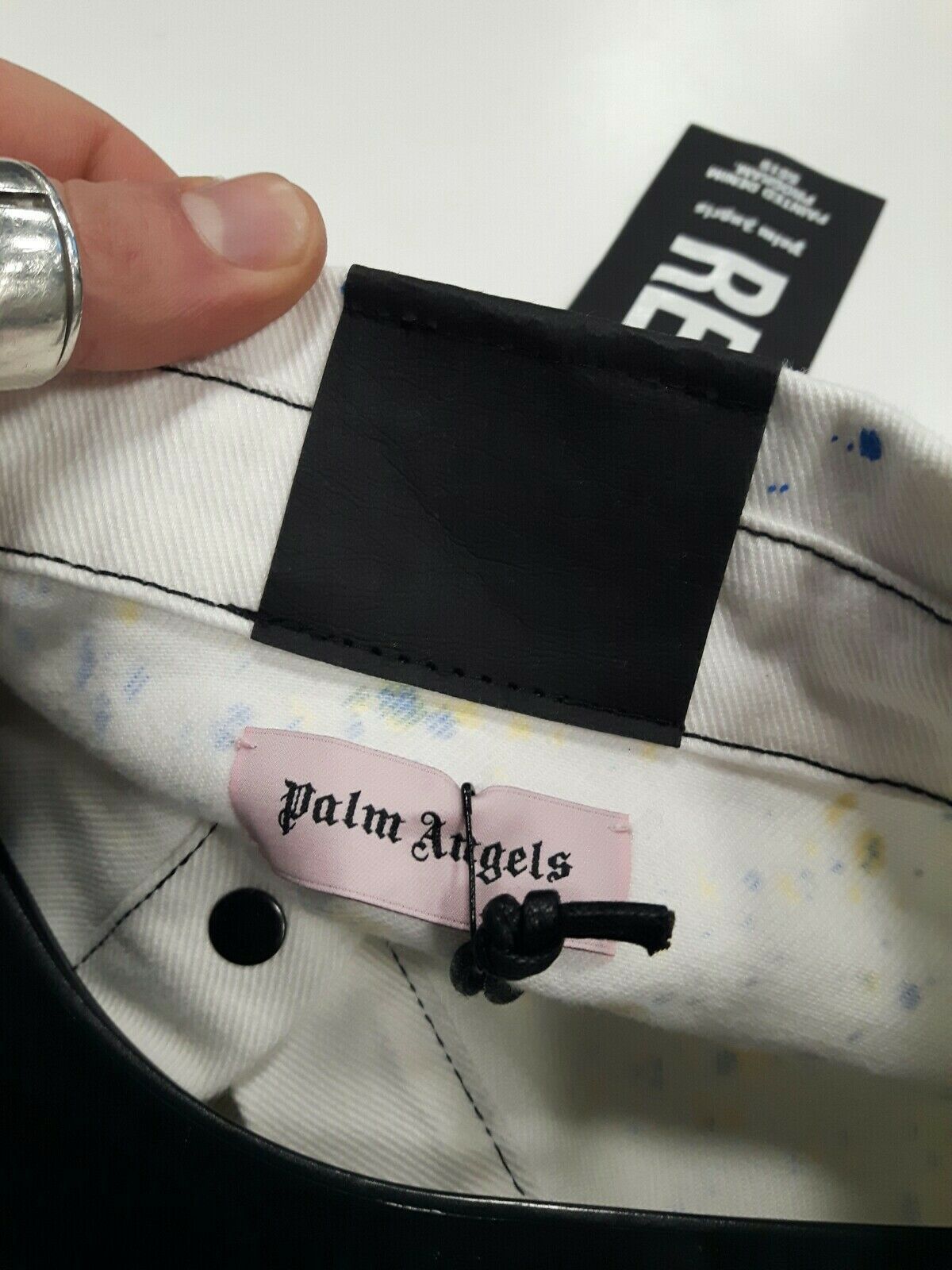 Palm Angels Y8 Painted All Over Shirt in Off White Size US L / EU 52-54 / 3 - 3 Thumbnail
