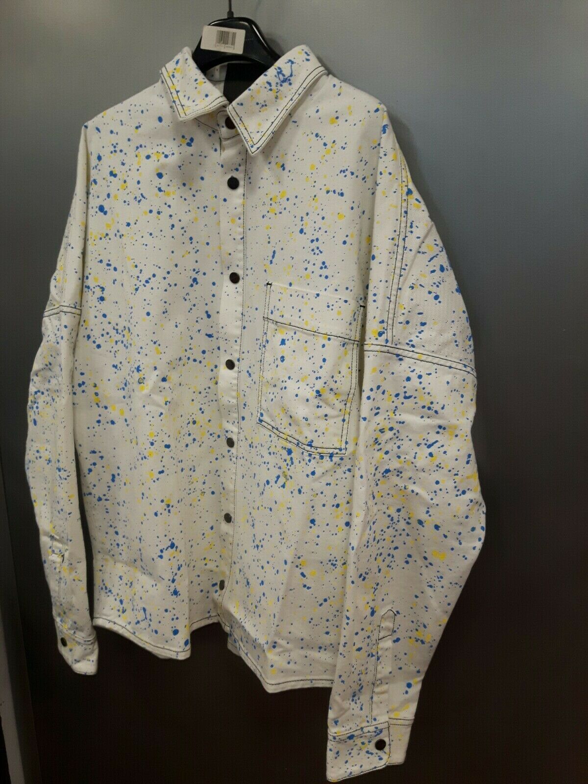 Palm Angels Y8 Painted All Over Shirt in Off White Size US L / EU 52-54 / 3 - 9 Thumbnail