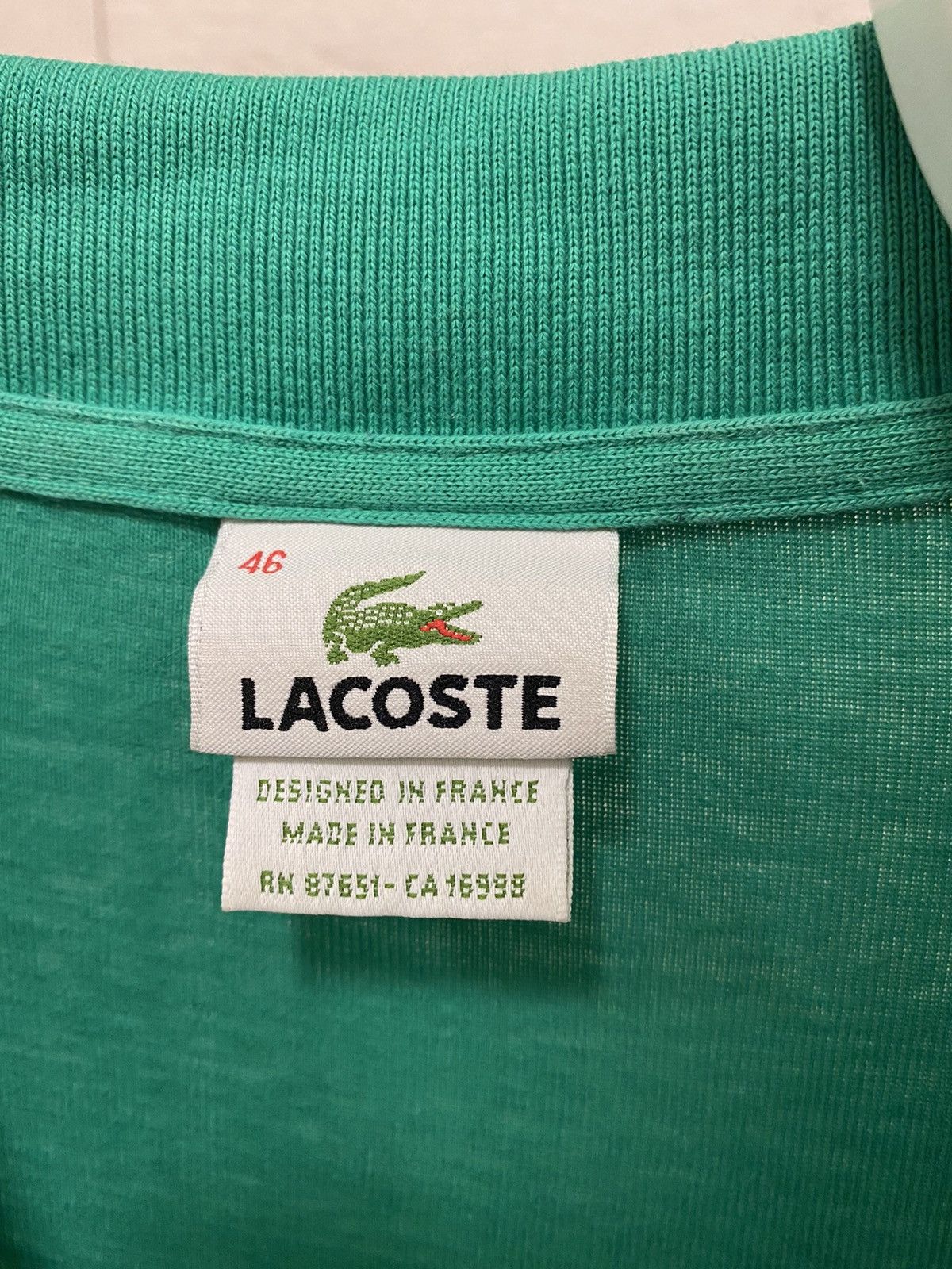 Lacoste × Vintage Lacoste Vintage Bamboo Green Cotton Long Sleeve Polo Size US S / EU 44-46 / 1 - 5 Thumbnail
