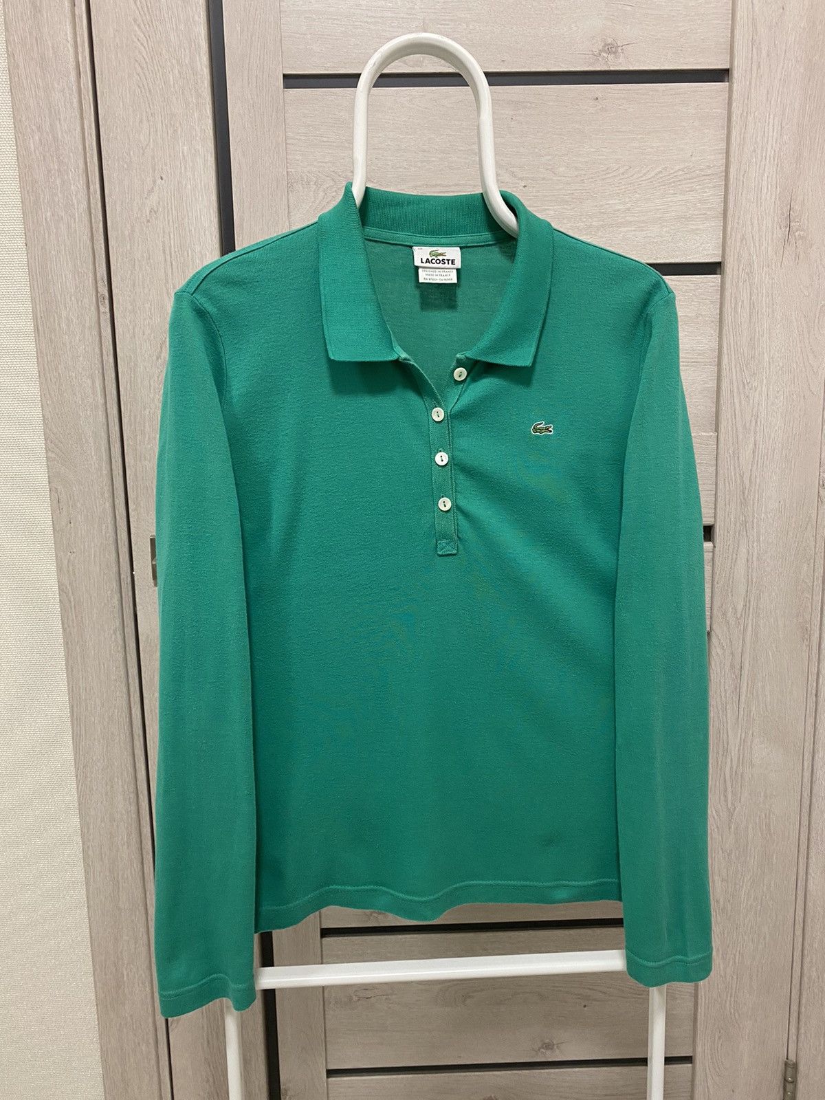 Lacoste × Vintage Lacoste Vintage Bamboo Green Cotton Long Sleeve Polo Size US S / EU 44-46 / 1 - 3 Thumbnail