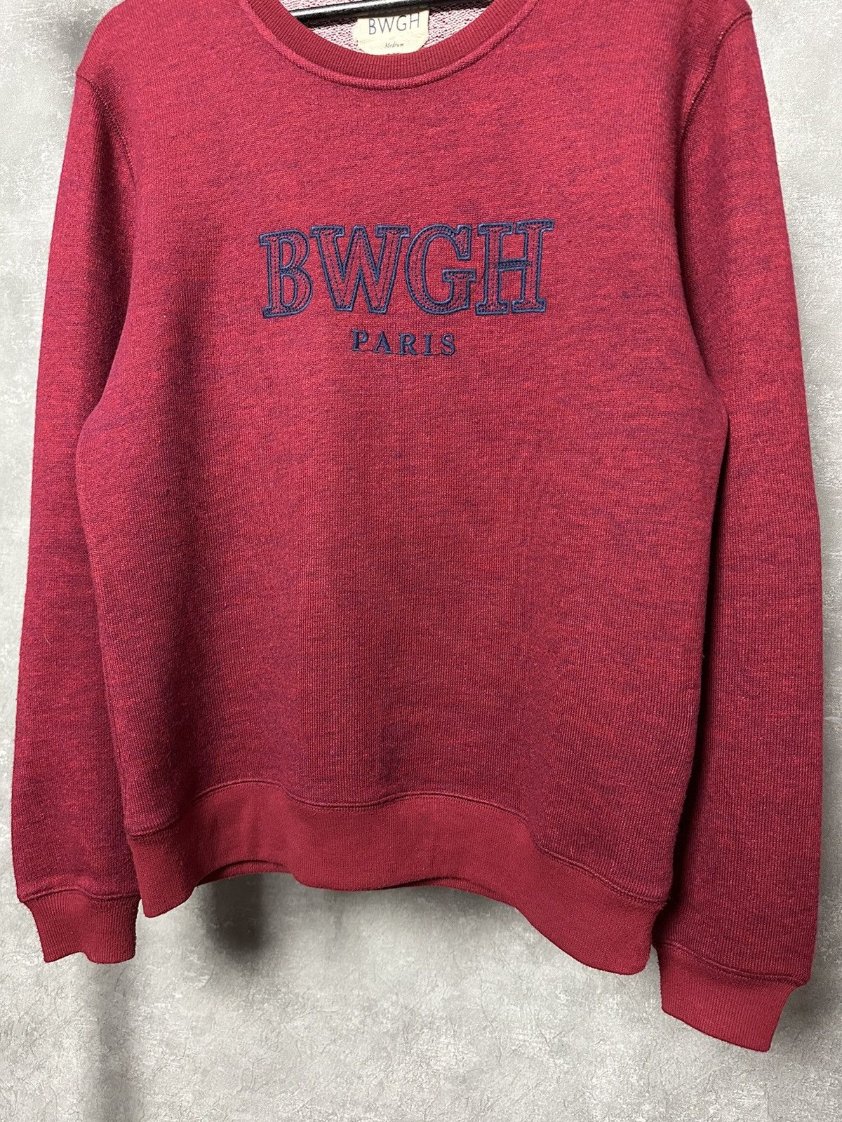 Brooklyn We Go Hard × Designer BWGH Paris Burgundy Wool-Cotton Long Sleeve Sweatshirt Size US M / EU 48-50 / 2 - 3 Thumbnail