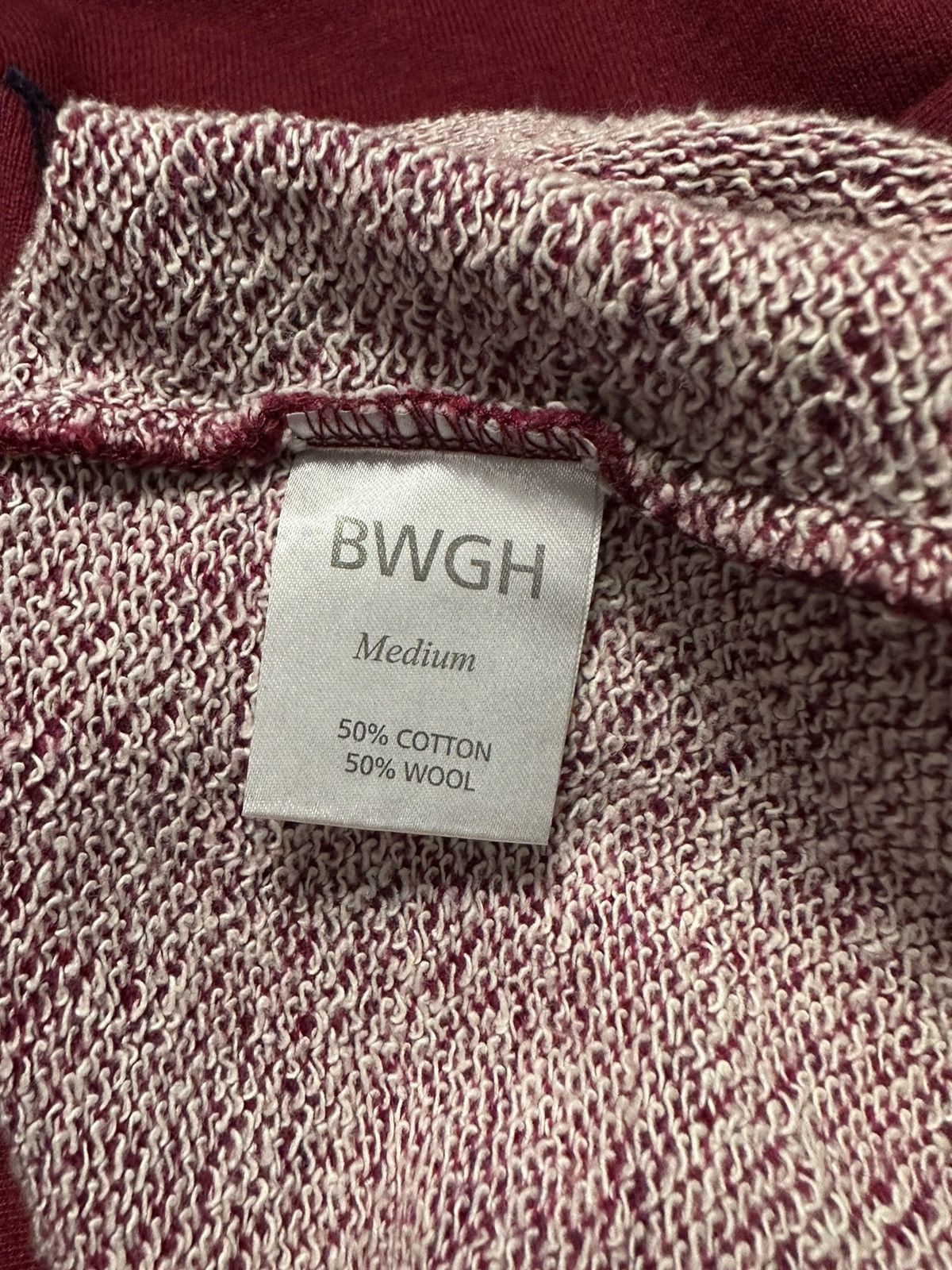 Brooklyn We Go Hard × Designer BWGH Paris Burgundy Wool-Cotton Long Sleeve Sweatshirt Size US M / EU 48-50 / 2 - 8 Thumbnail