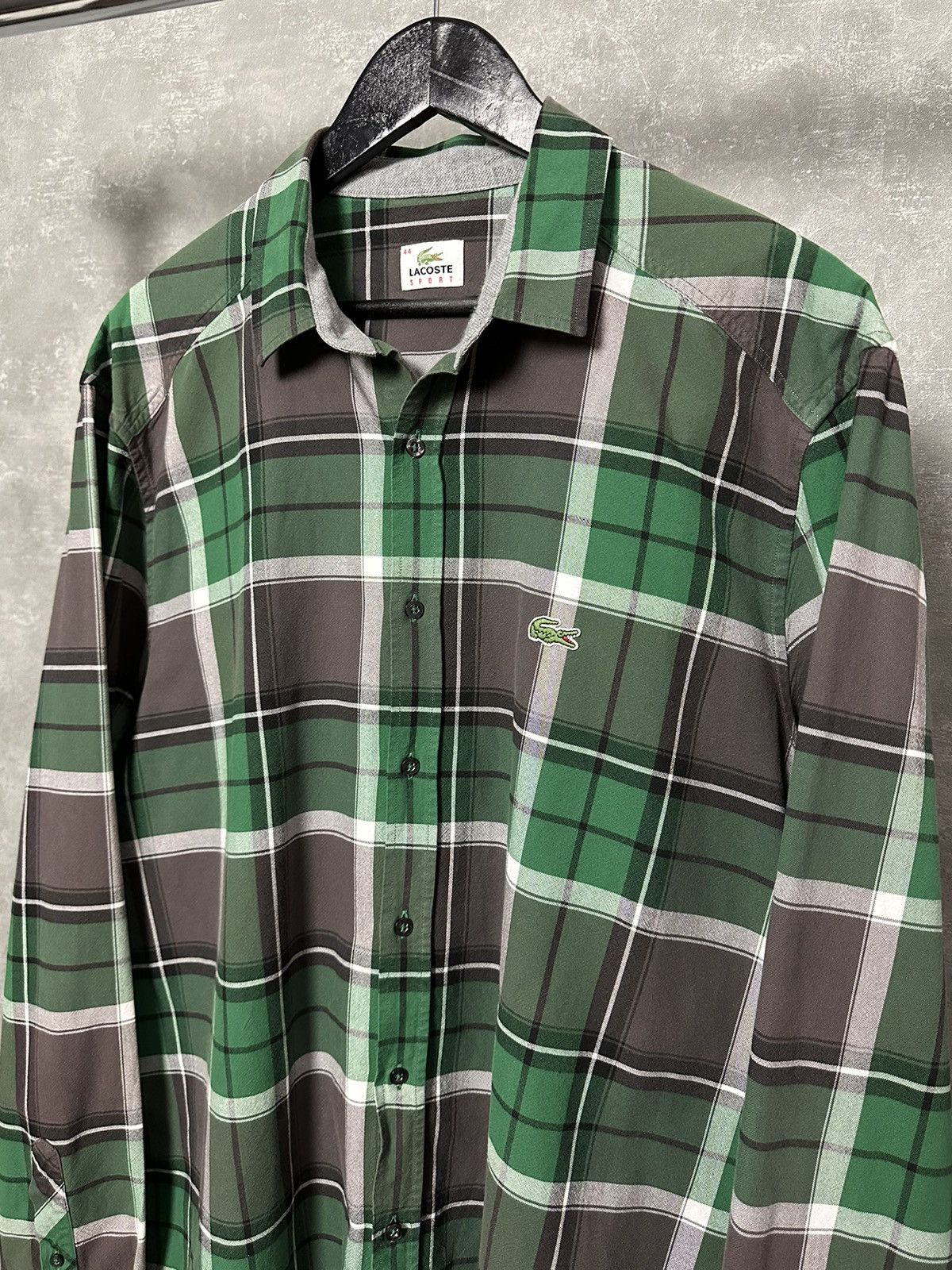 Lacoste × Vintage Lacoste Sport Vintage Check Long Sleeve Logo Shirt Size US L / EU 52-54 / 3 - 2 Thumbnail