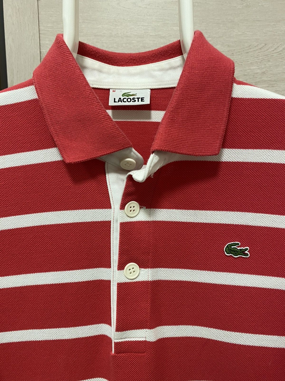 Lacoste Lacoste Vintage 90’s Stripped White/Pink Cotton Long Sleeve Size US M / EU 48-50 / 2 - 4 Thumbnail