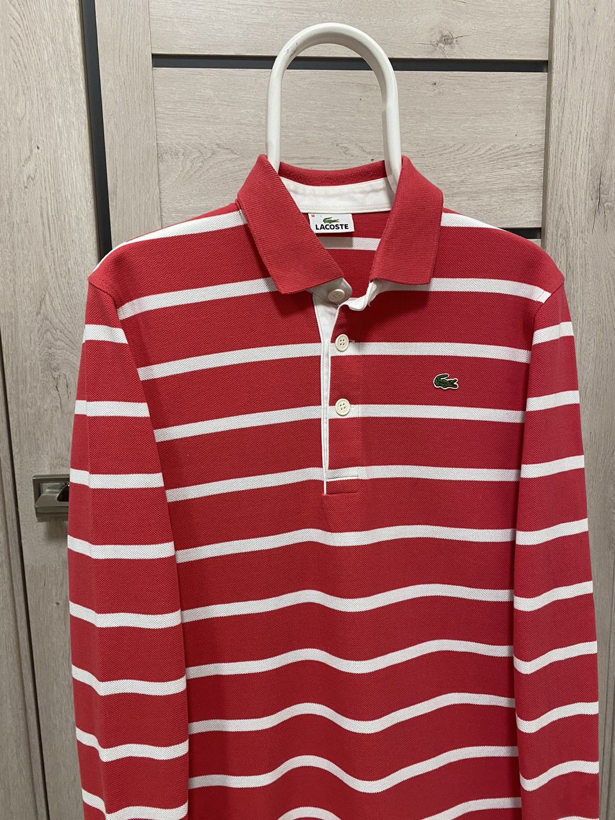Lacoste Lacoste Vintage 90’s Stripped White/Pink Cotton Long Sleeve Size US M / EU 48-50 / 2 - 7 Thumbnail