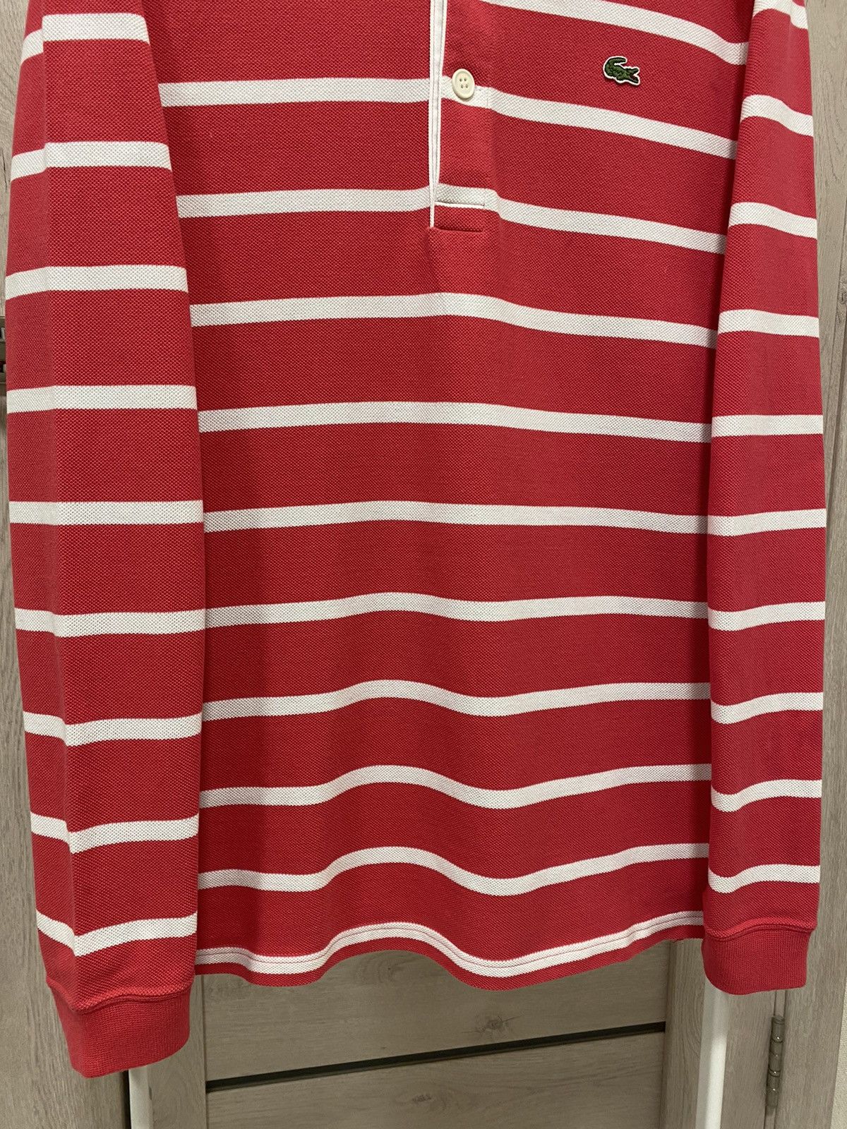 Lacoste Lacoste Vintage 90’s Stripped White/Pink Cotton Long Sleeve Size US M / EU 48-50 / 2 - 6 Thumbnail