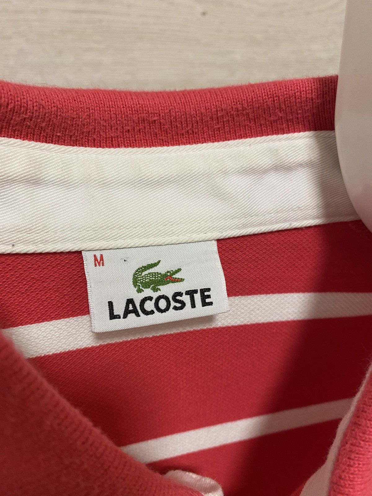 Lacoste Lacoste Vintage 90’s Stripped White/Pink Cotton Long Sleeve Size US M / EU 48-50 / 2 - 5 Thumbnail