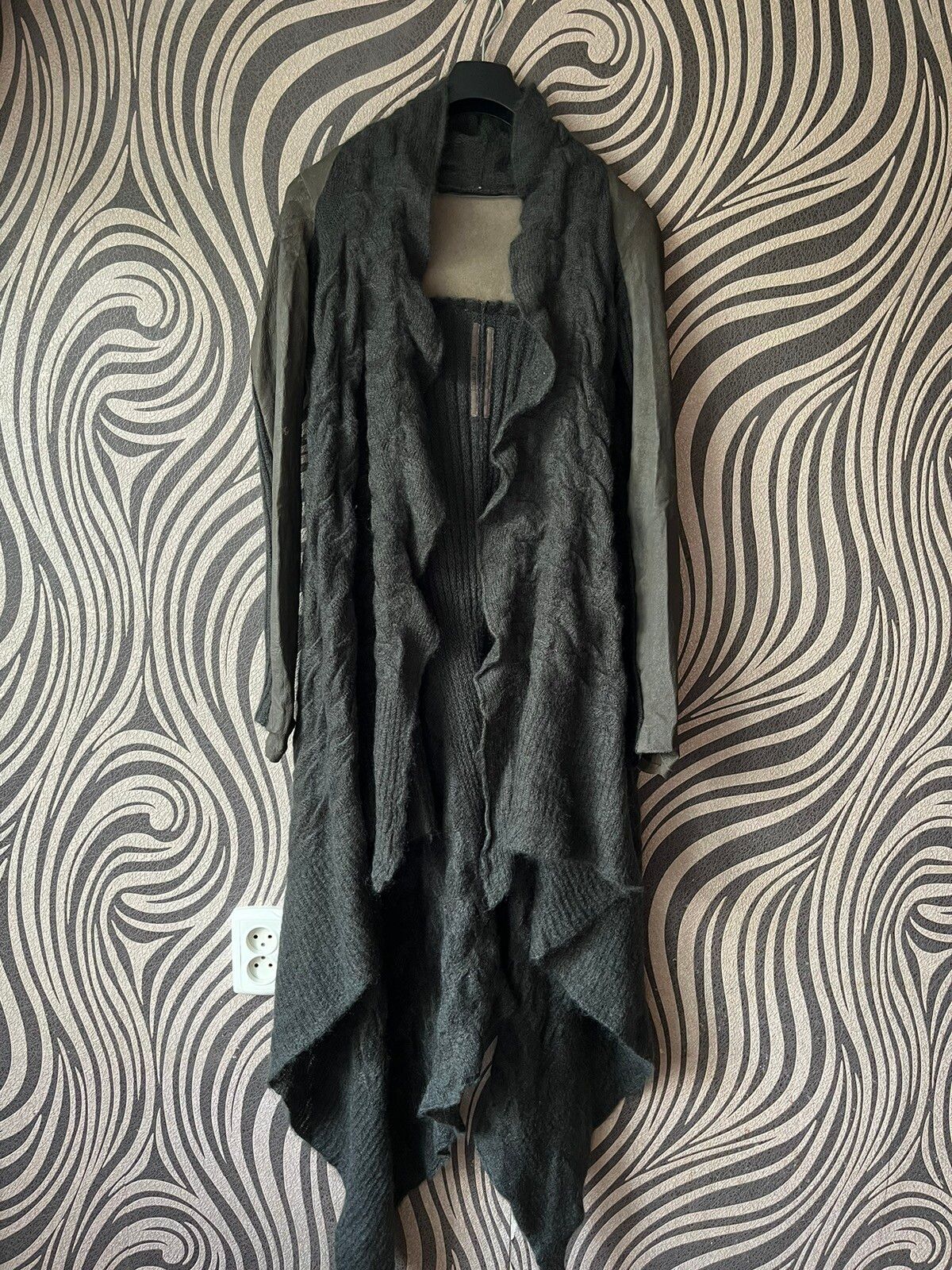 Rick Owens Rick Owens Limo FW11 Cardigan With Leather Sleeves