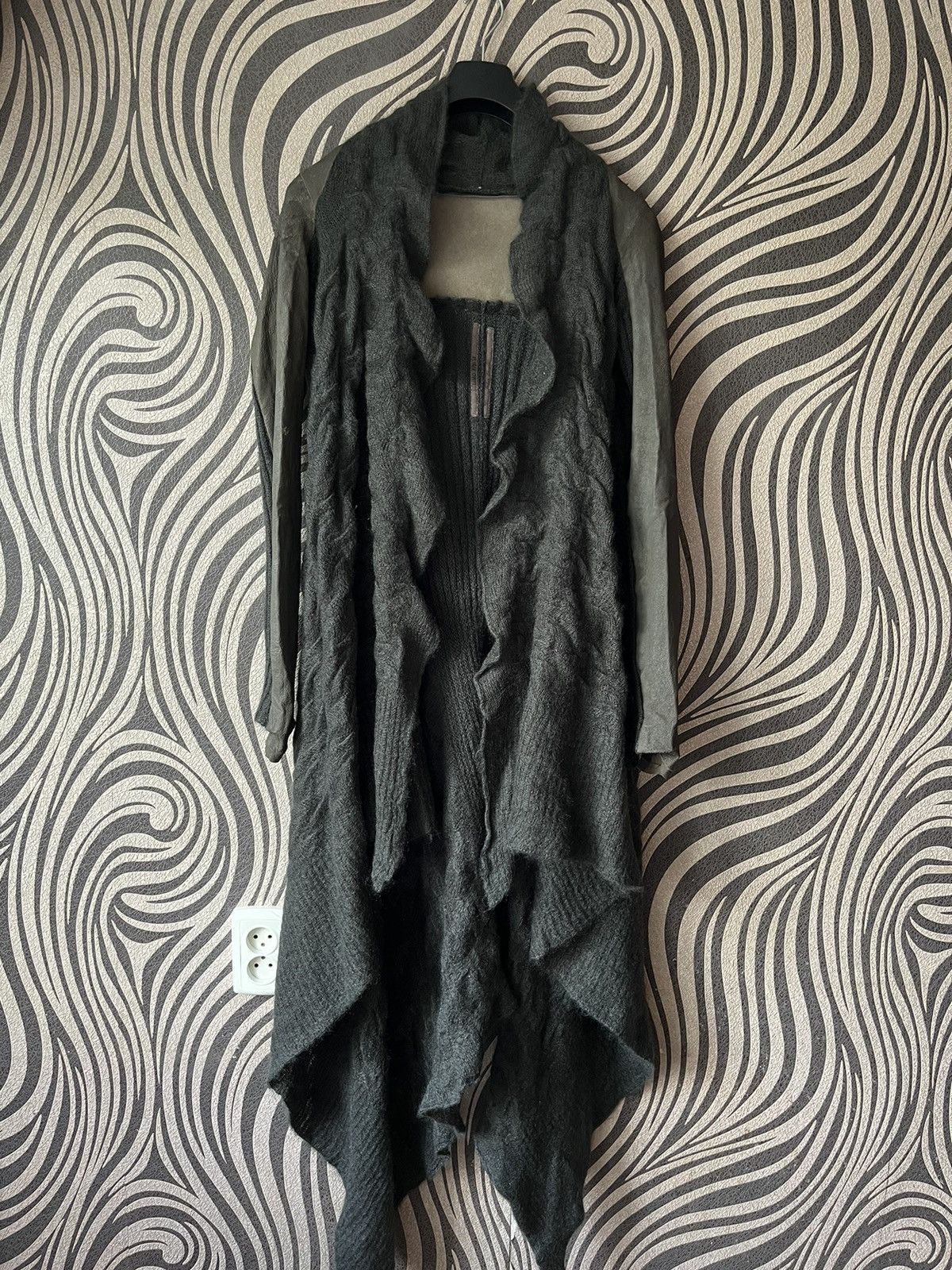 Rick Owens Rick Owens Limo FW11 Cardigan With Leather Sleeves