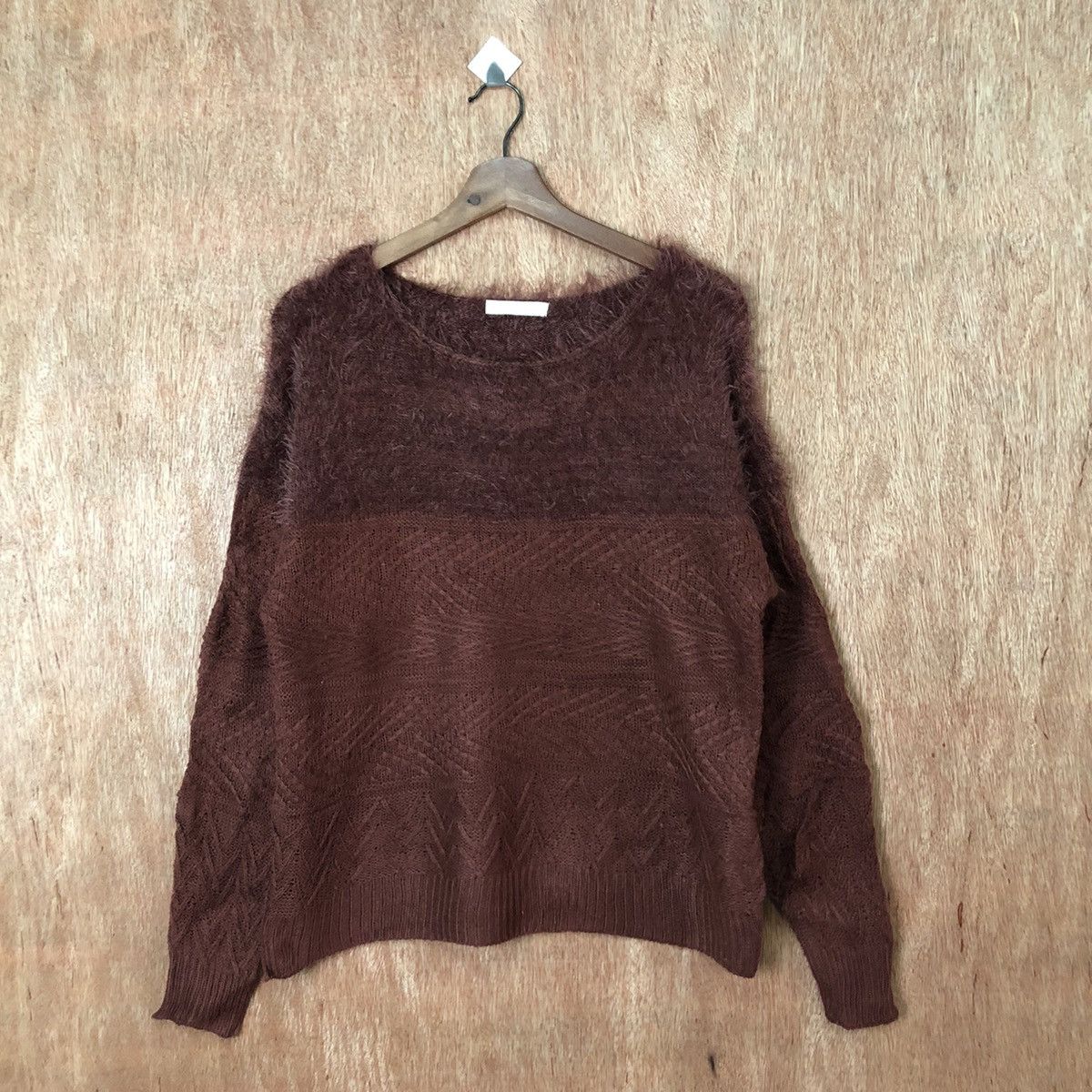 Aran Isles Knitwear × Homespun Knitwear × Japanese Brand Chocol Raffine Shag Shaggy Fur Mohair Knitwear #6386 Size US M / EU 48-50 / 2 - 1 Thumbnail