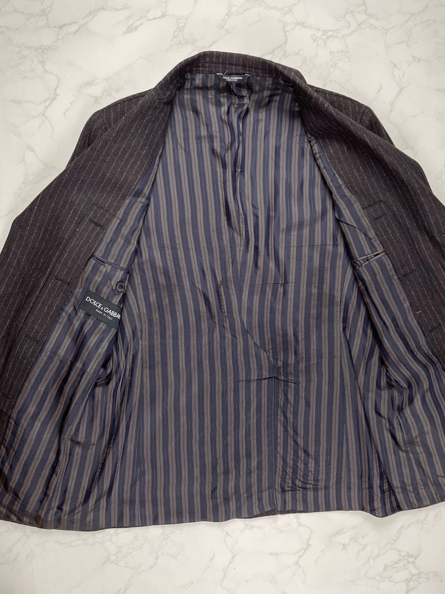 Dolce & Gabbana 🔥90% OFF🔥 [SALE] Dolce & Gabbana Striped Wool Blazer Suit Size US L / EU 52-54 / 3 - 9 Thumbnail