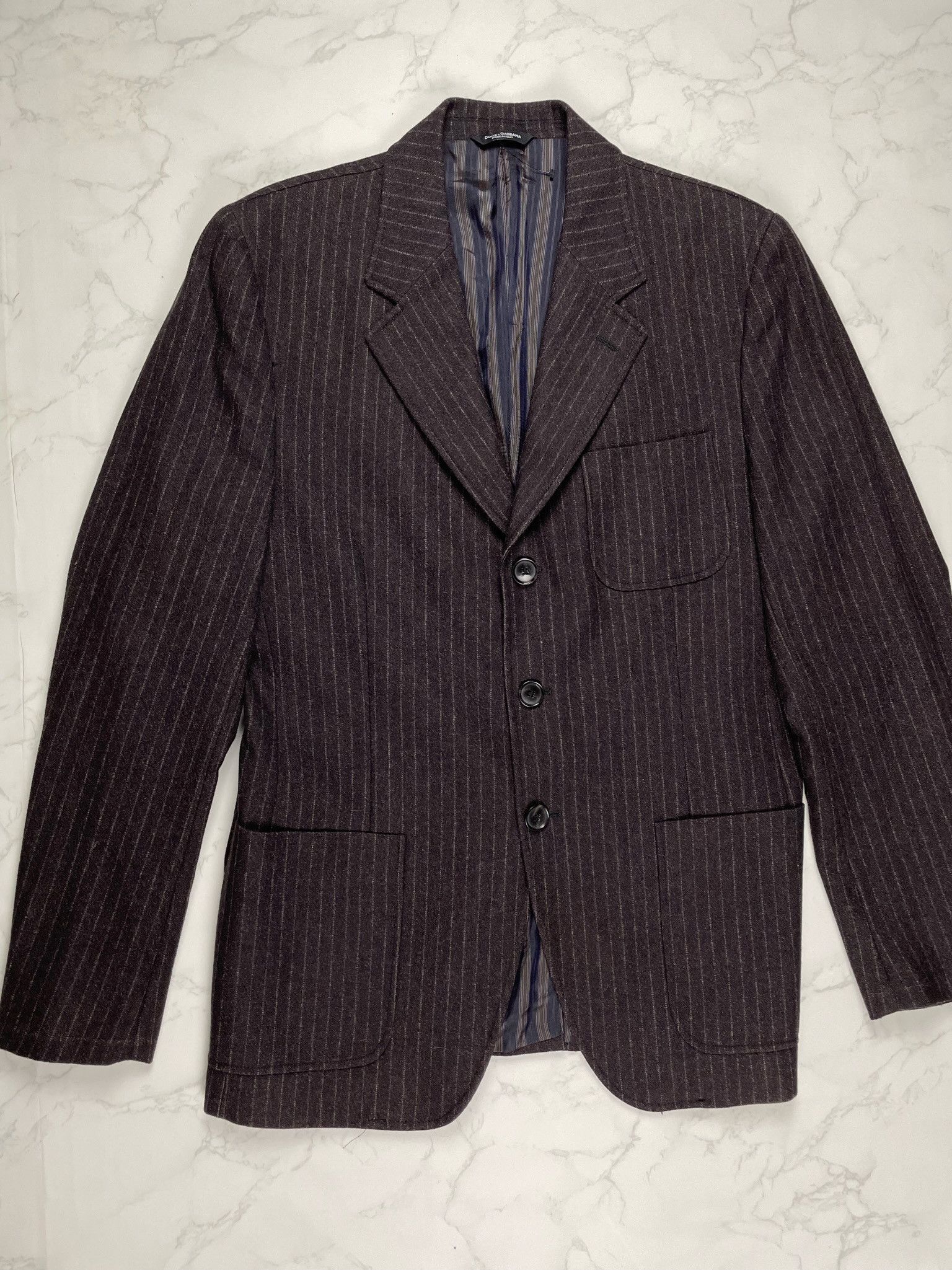 Dolce & Gabbana 🔥90% OFF🔥 [SALE] Dolce & Gabbana Striped Wool Blazer Suit Size US L / EU 52-54 / 3 - 6 Thumbnail
