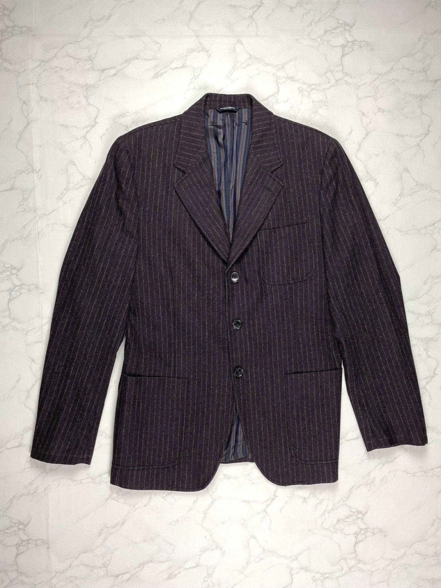 Dolce & Gabbana 🔥90% OFF🔥 [SALE] Dolce & Gabbana Striped Wool Blazer Suit Size US L / EU 52-54 / 3 - 1 Thumbnail