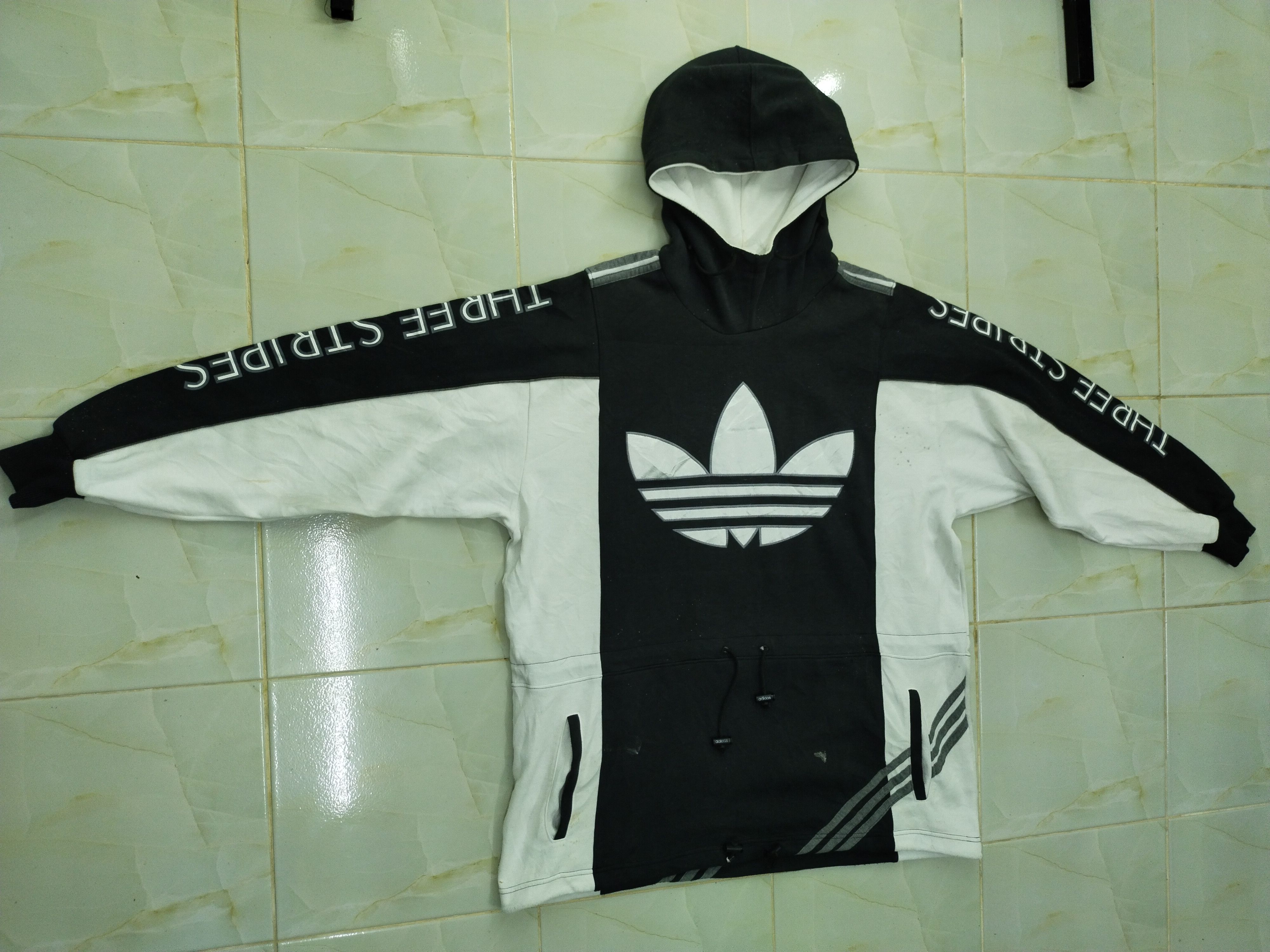 Adidas × Vintage 🔥 VINTAGE ADIDAS BIG LOGO HOODIE Size US L / EU 52-54 / 3 - 2 Thumbnail