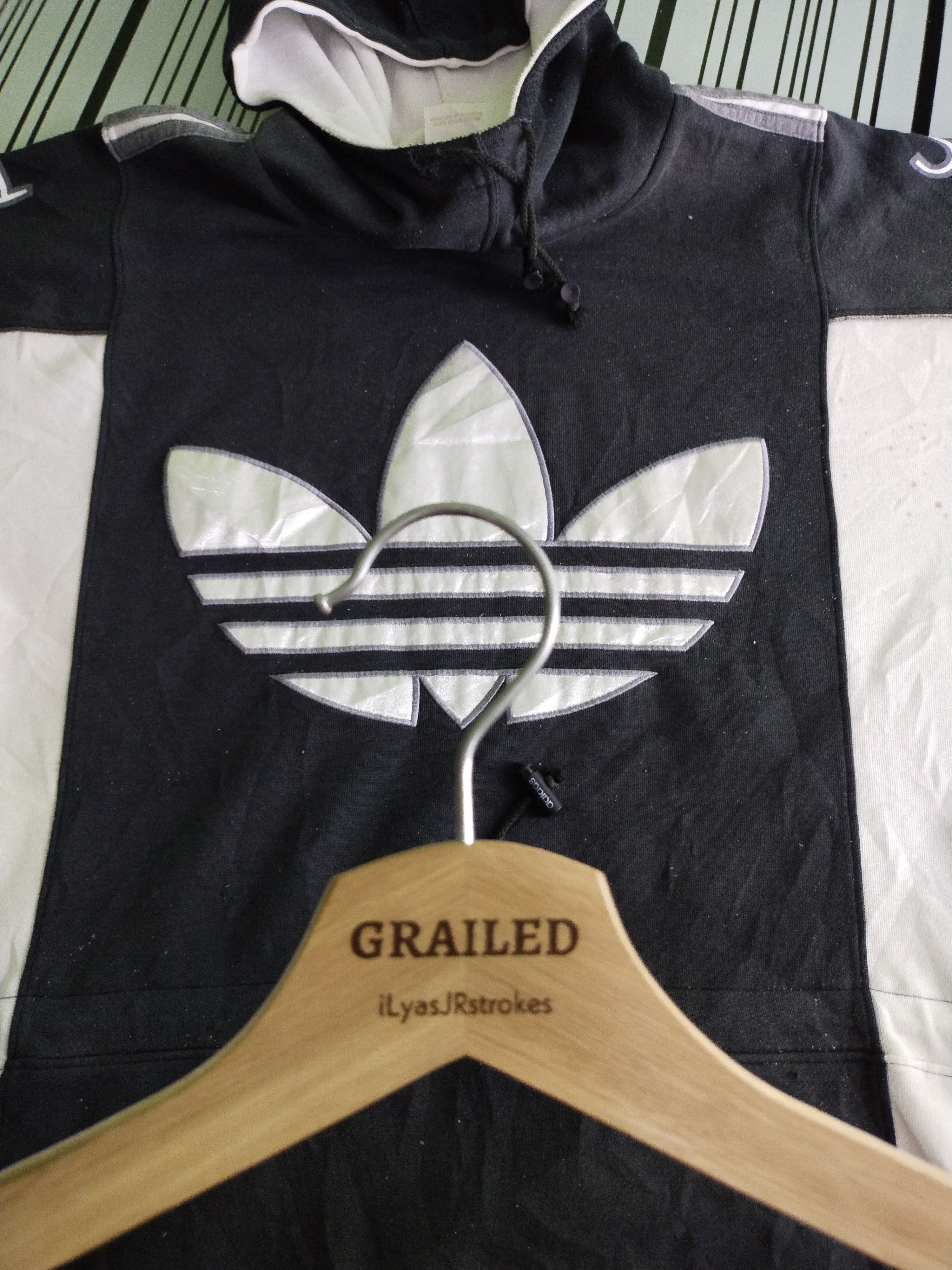 Adidas × Vintage 🔥 VINTAGE ADIDAS BIG LOGO HOODIE Size US L / EU 52-54 / 3 - 18 Thumbnail