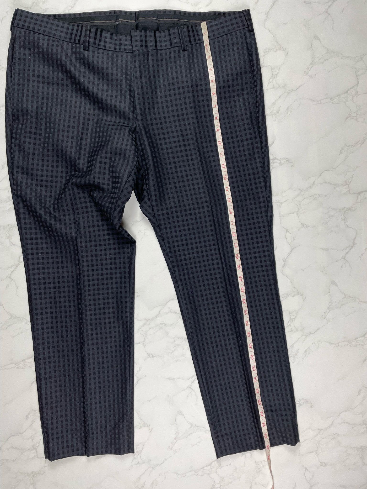 Gucci 🔥75% OFF🔥 [SALE] Gucci Black Plaid Rayon Cropped Pants Size US 38 / EU 54 - 4 Thumbnail