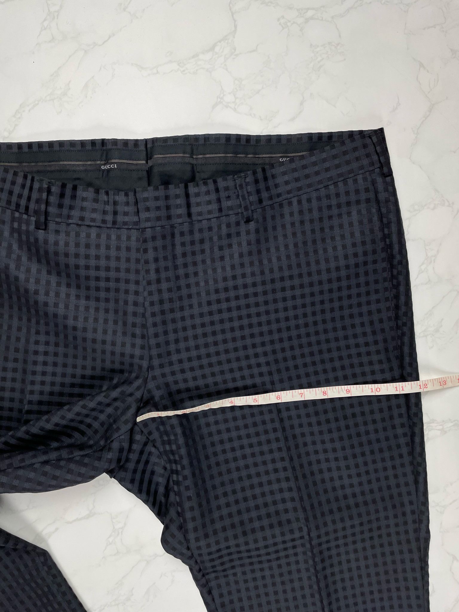 Gucci 🔥75% OFF🔥 [SALE] Gucci Black Plaid Rayon Cropped Pants Size US 38 / EU 54 - 3 Thumbnail