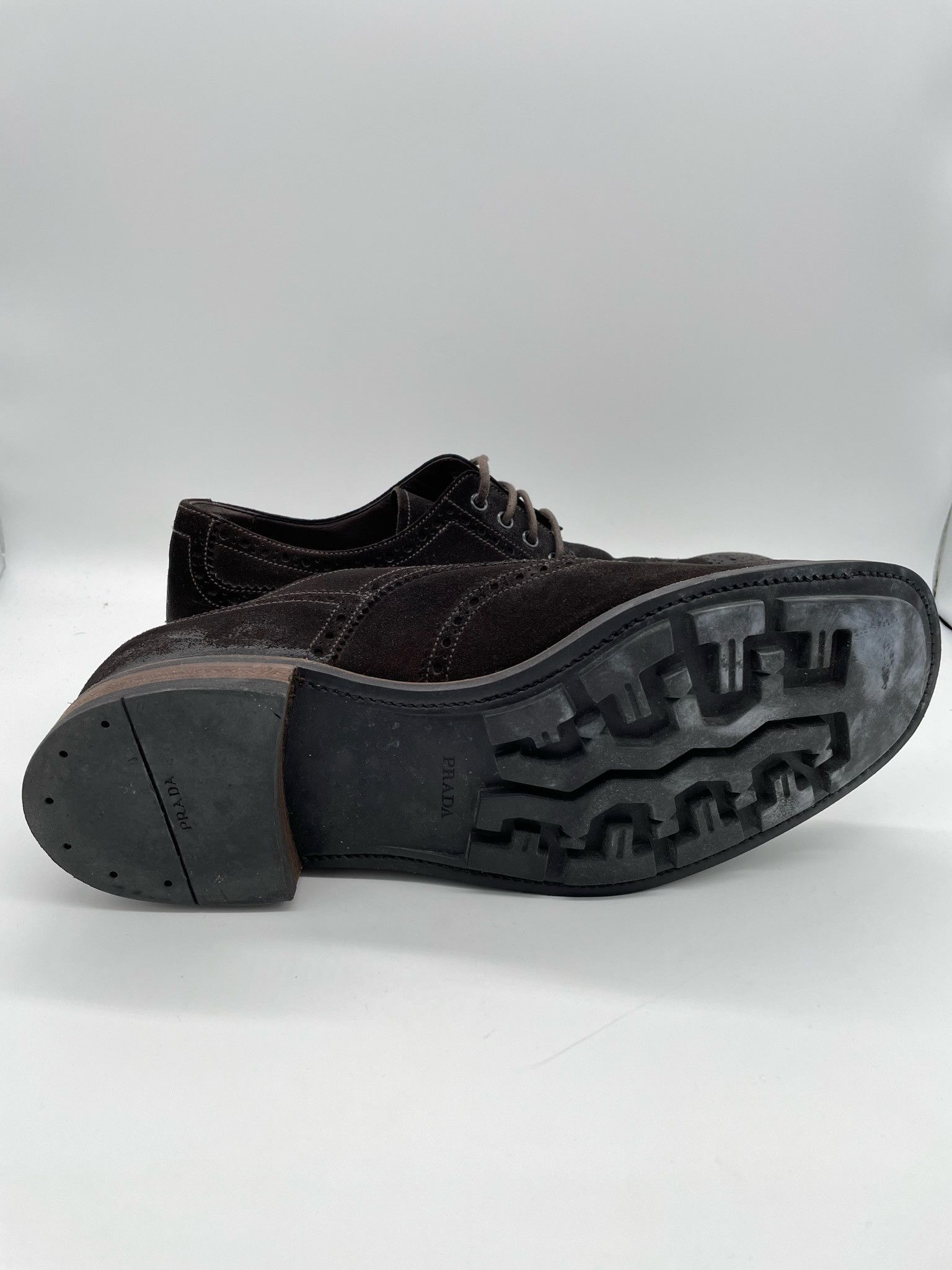 Prada 🔥70% OFF🔥 [SALE] Prada Brown Suede Brogue Shoes Size US 10.5 / EU 43-44 - 7 Thumbnail